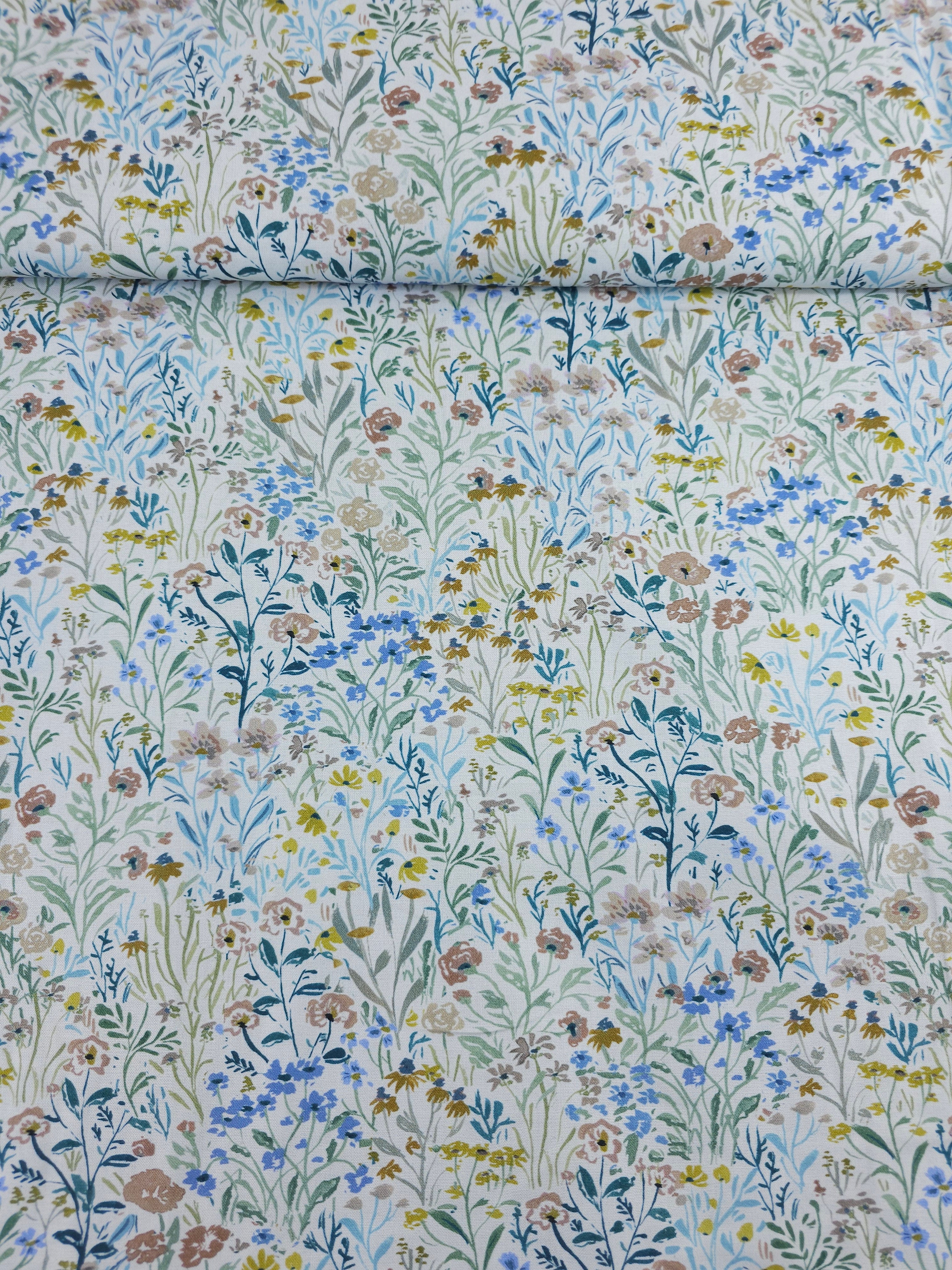 Muted Floral Meadow 100% Cotton