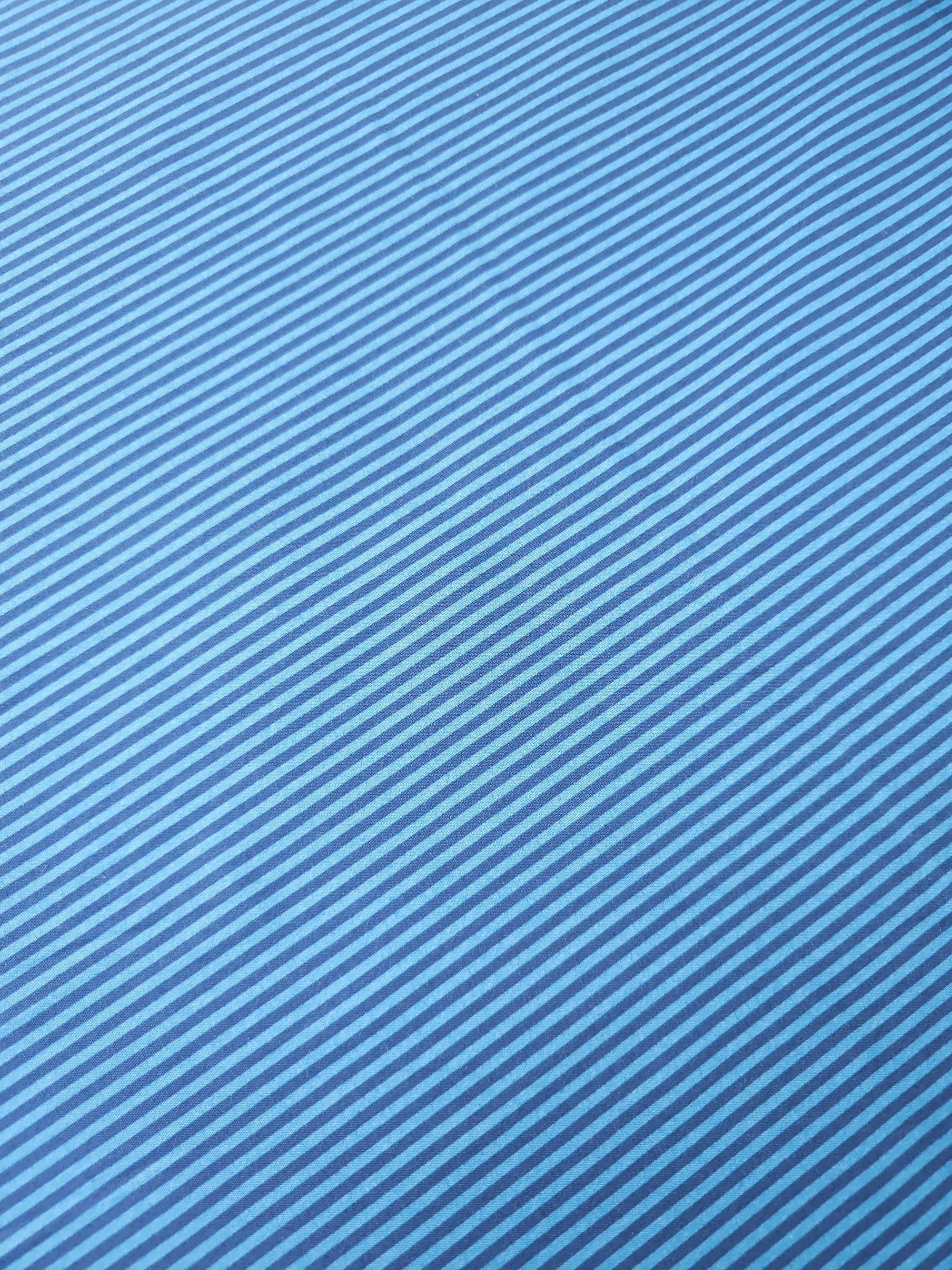 Dark/Baby Blue Stripe 100% Cotton *EXTRA WIDE*