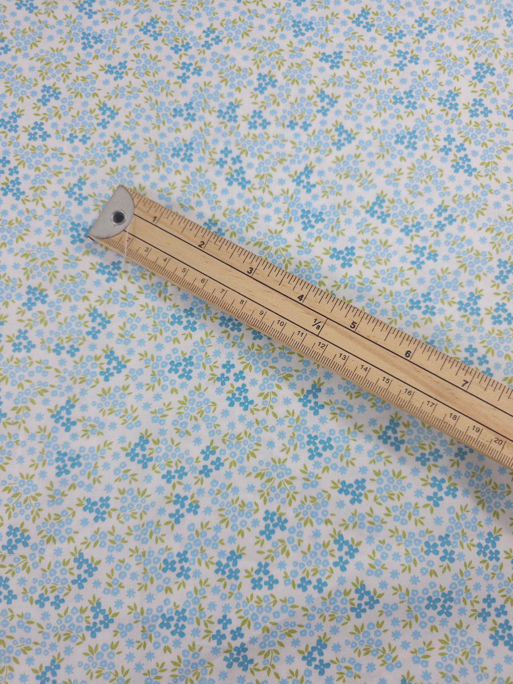 Ditsy Baby Blue Floral Party 100% Cotton