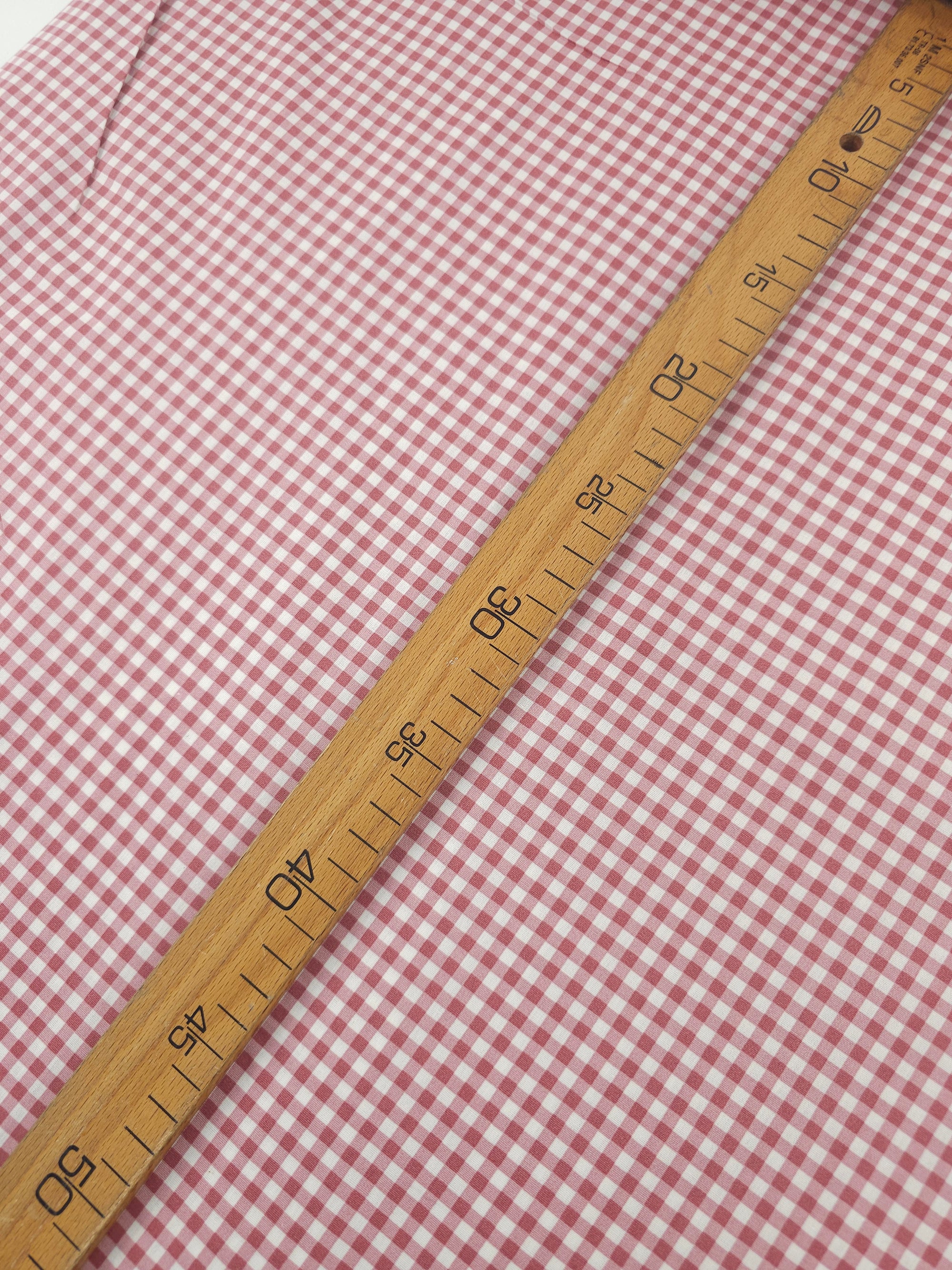 Washed Burgundy Small Gingham 100% Cotton 98" *EXTRA WIDE*