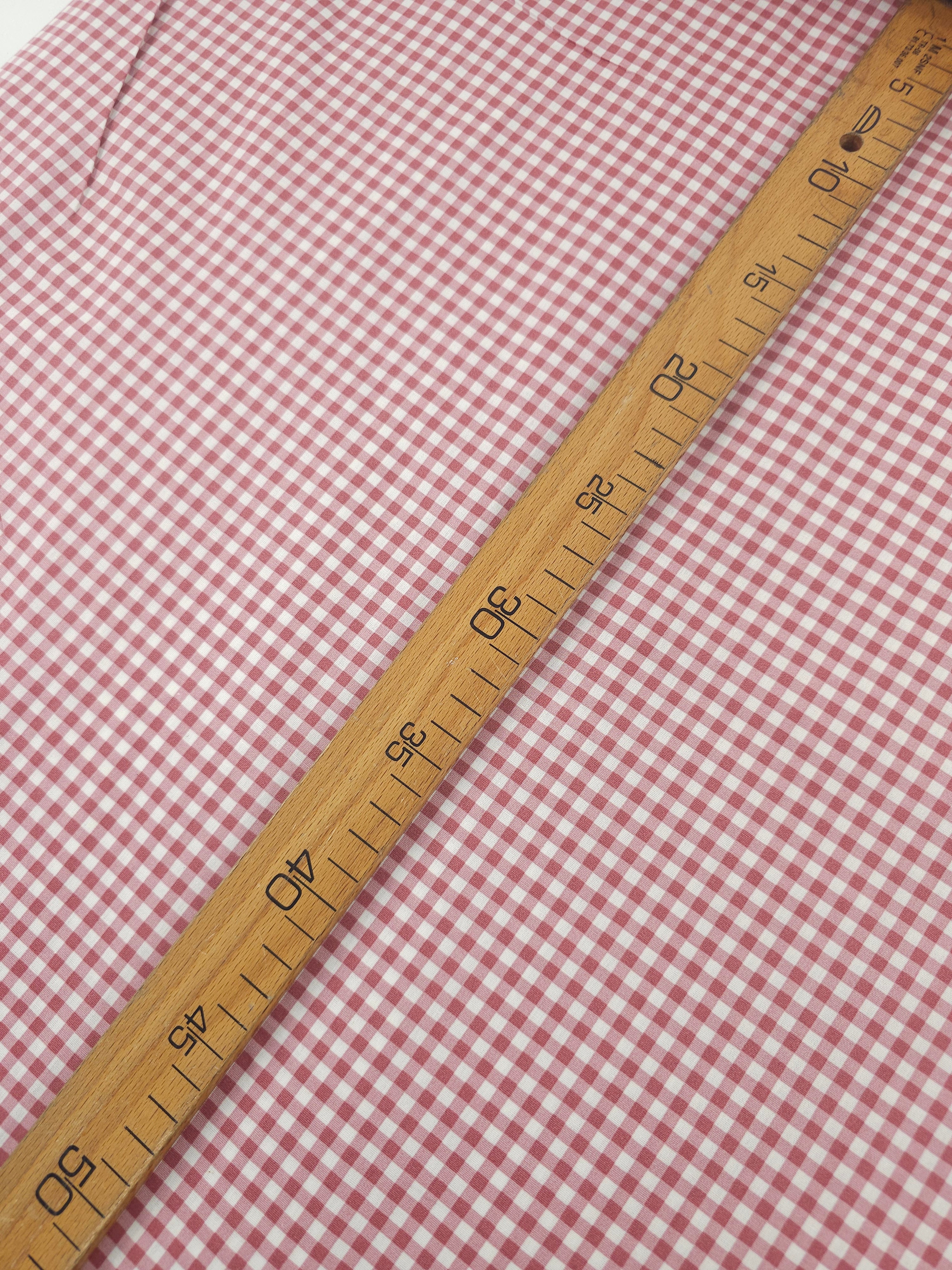 Washed Burgundy Small Gingham 100% Cotton 98" *EXTRA WIDE*