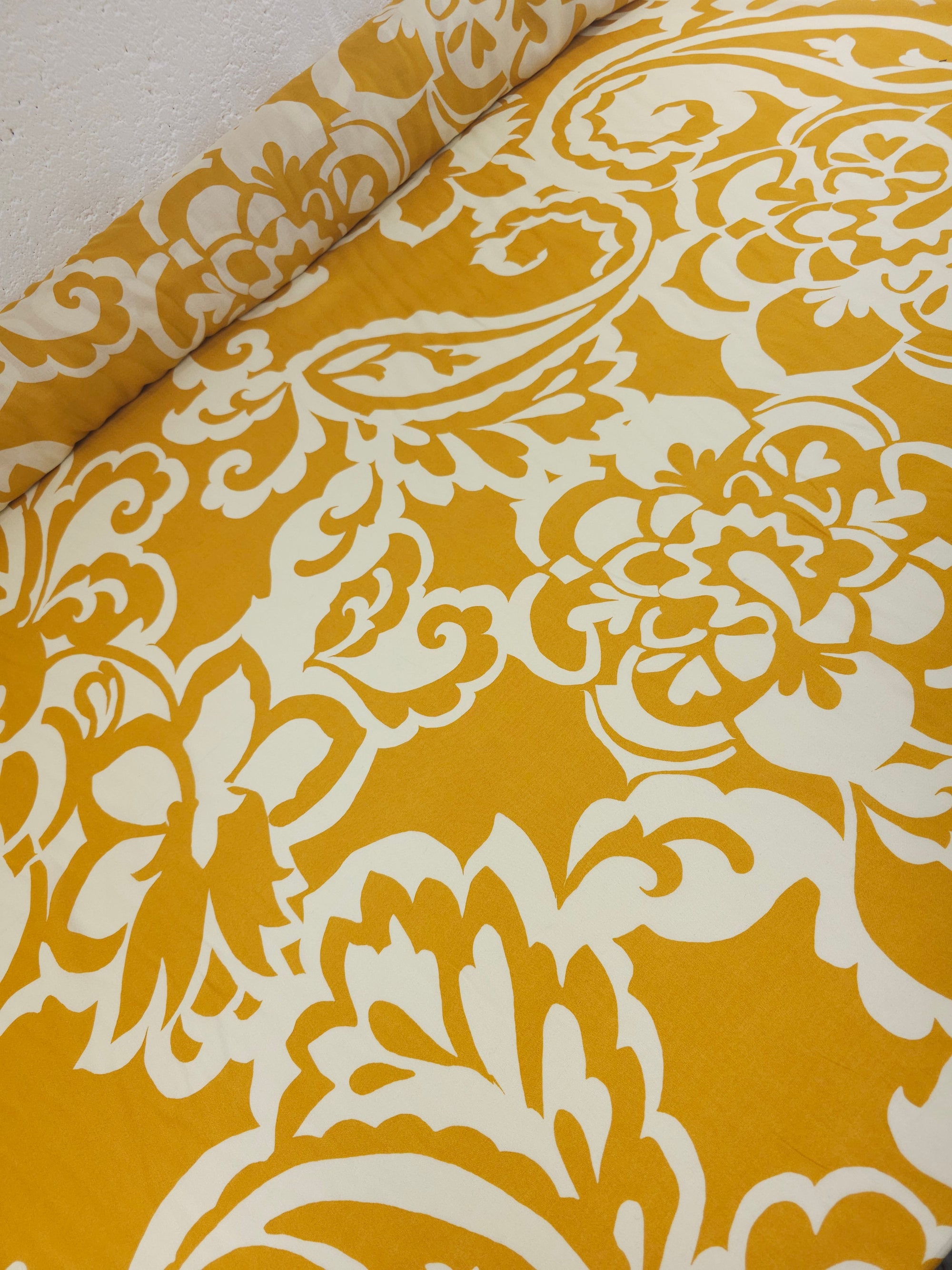 Marigold Majestic Floral Viscose Voile