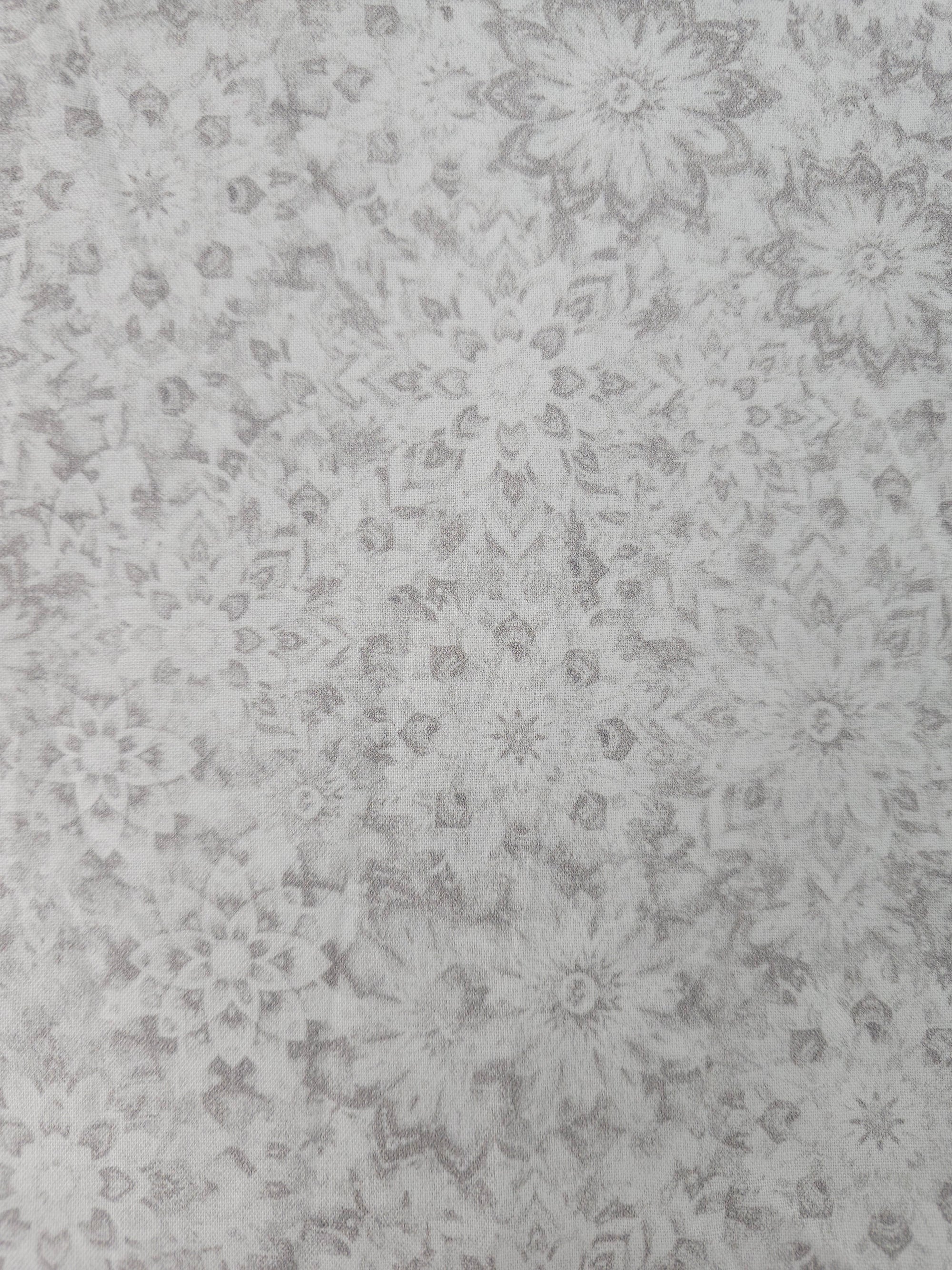 Light Grey Dancing Dahlias Kaleidoscope 100% Cotton