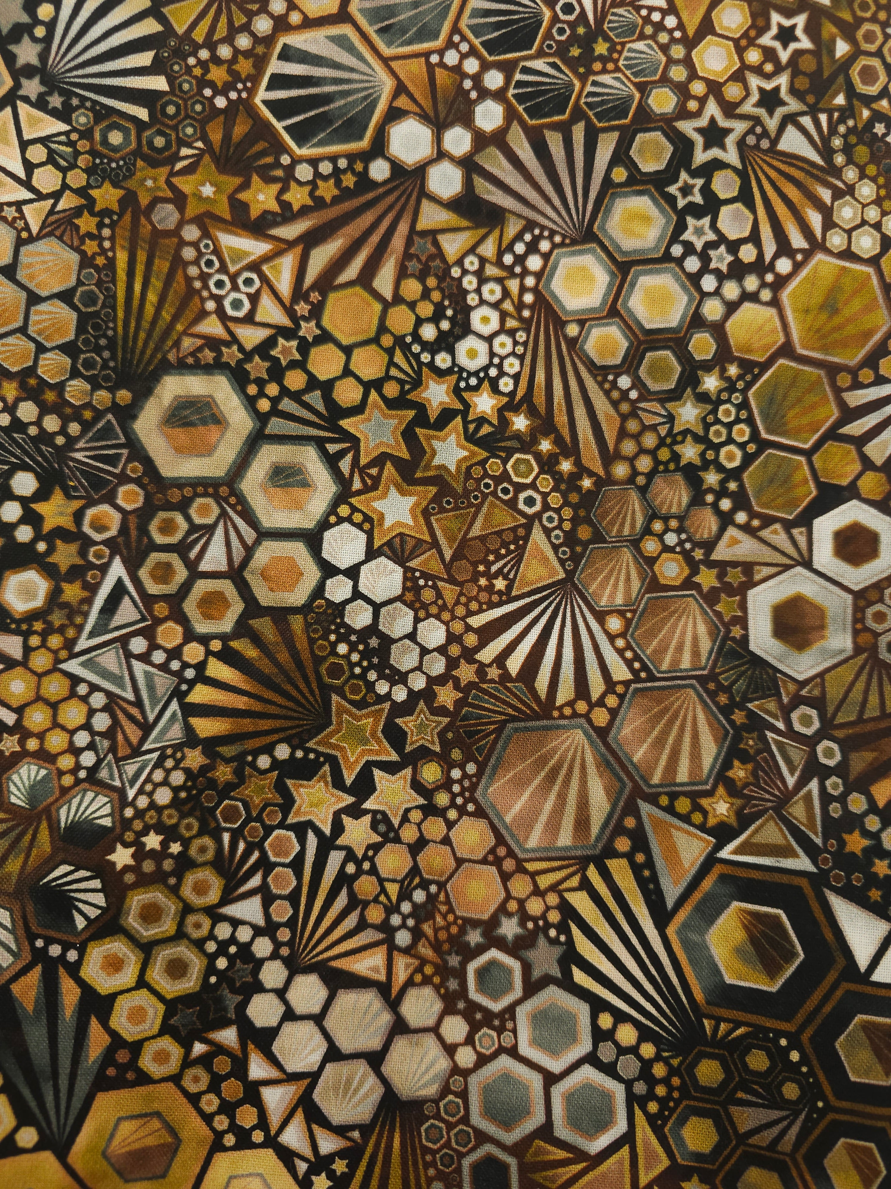 Shapes of golden brown Cotton- 0.9m piece