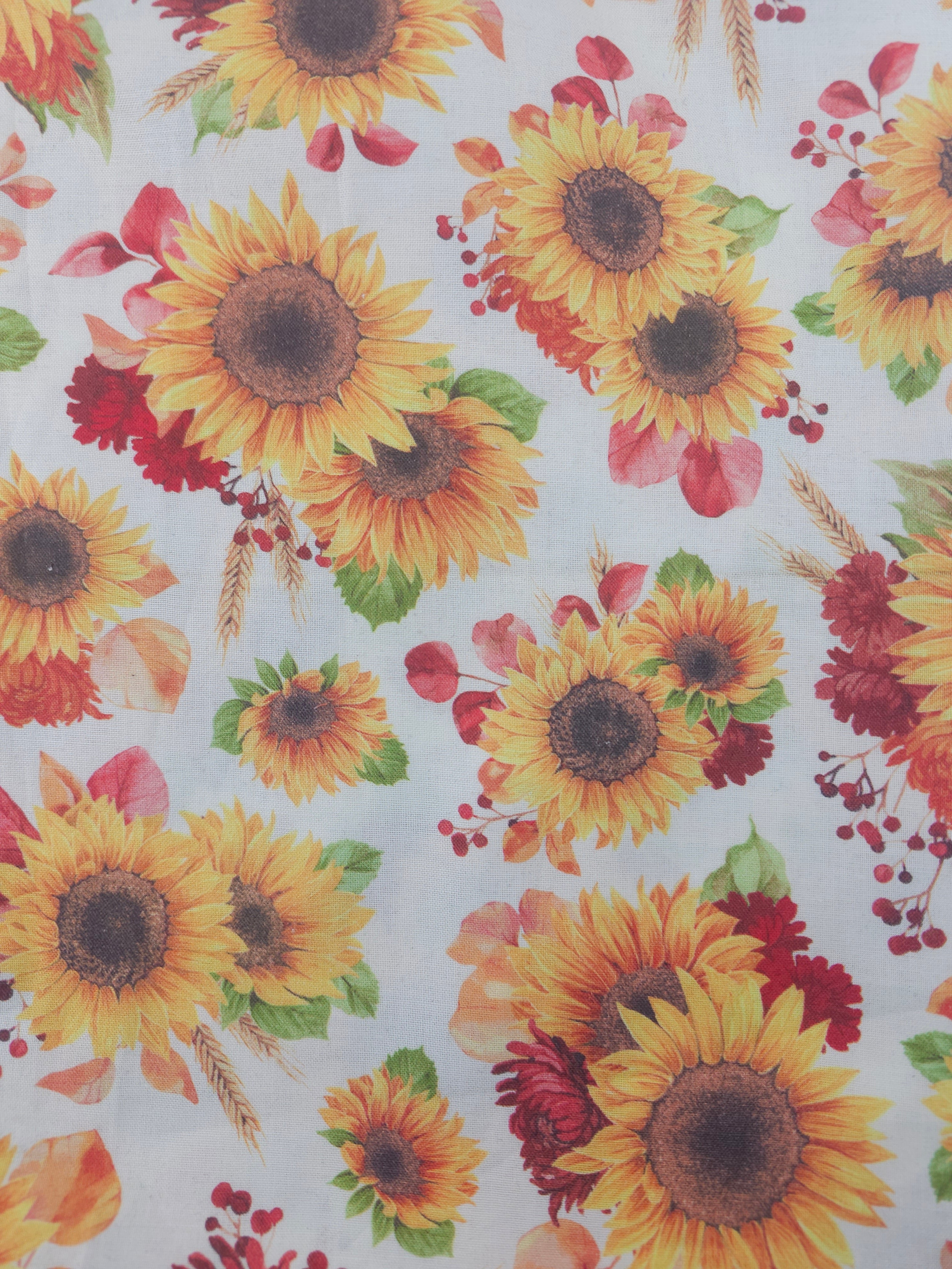 Autumnal sunflower Cotton- 1.2m piece