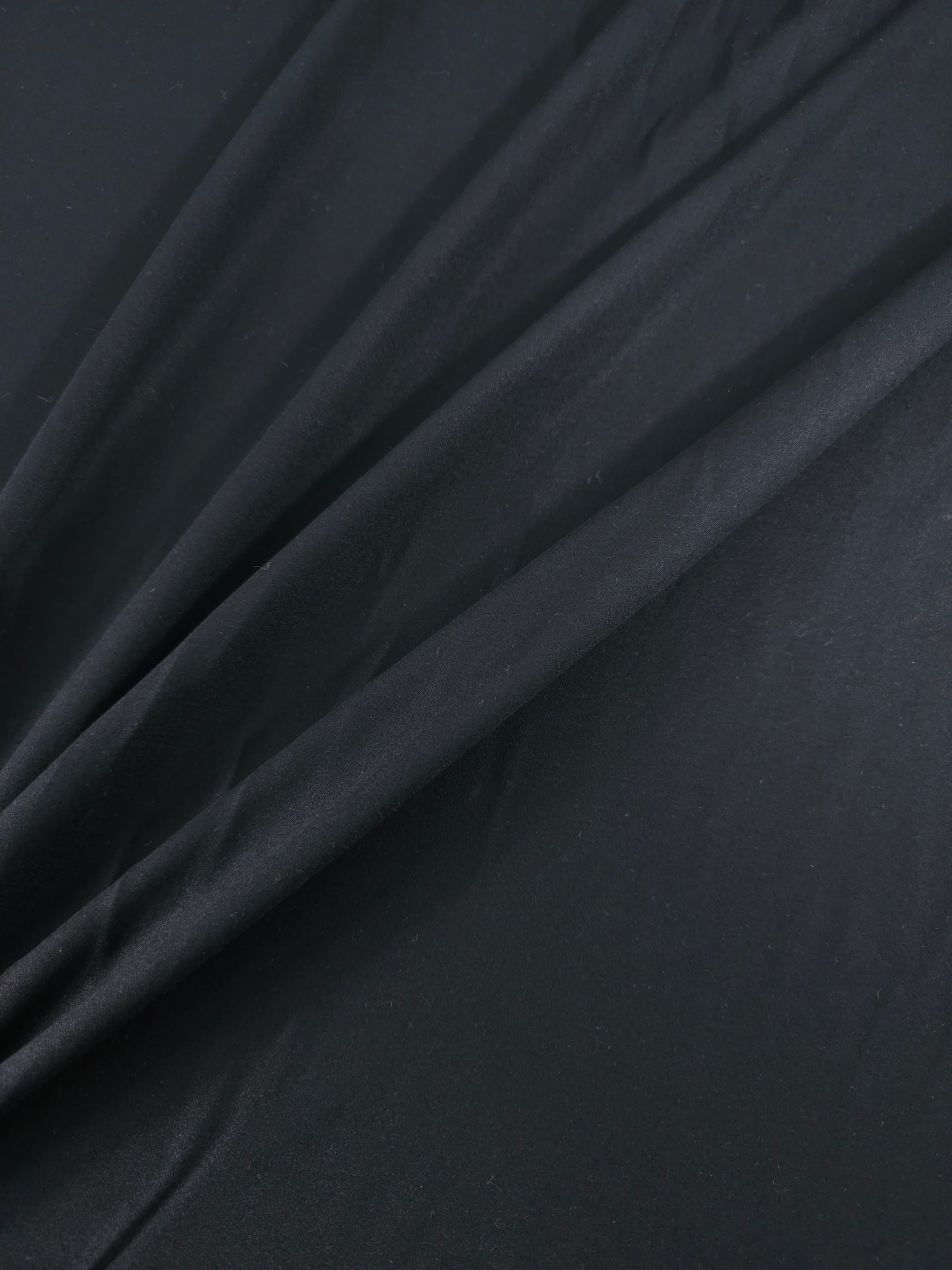 Black Viscose Matte Satin