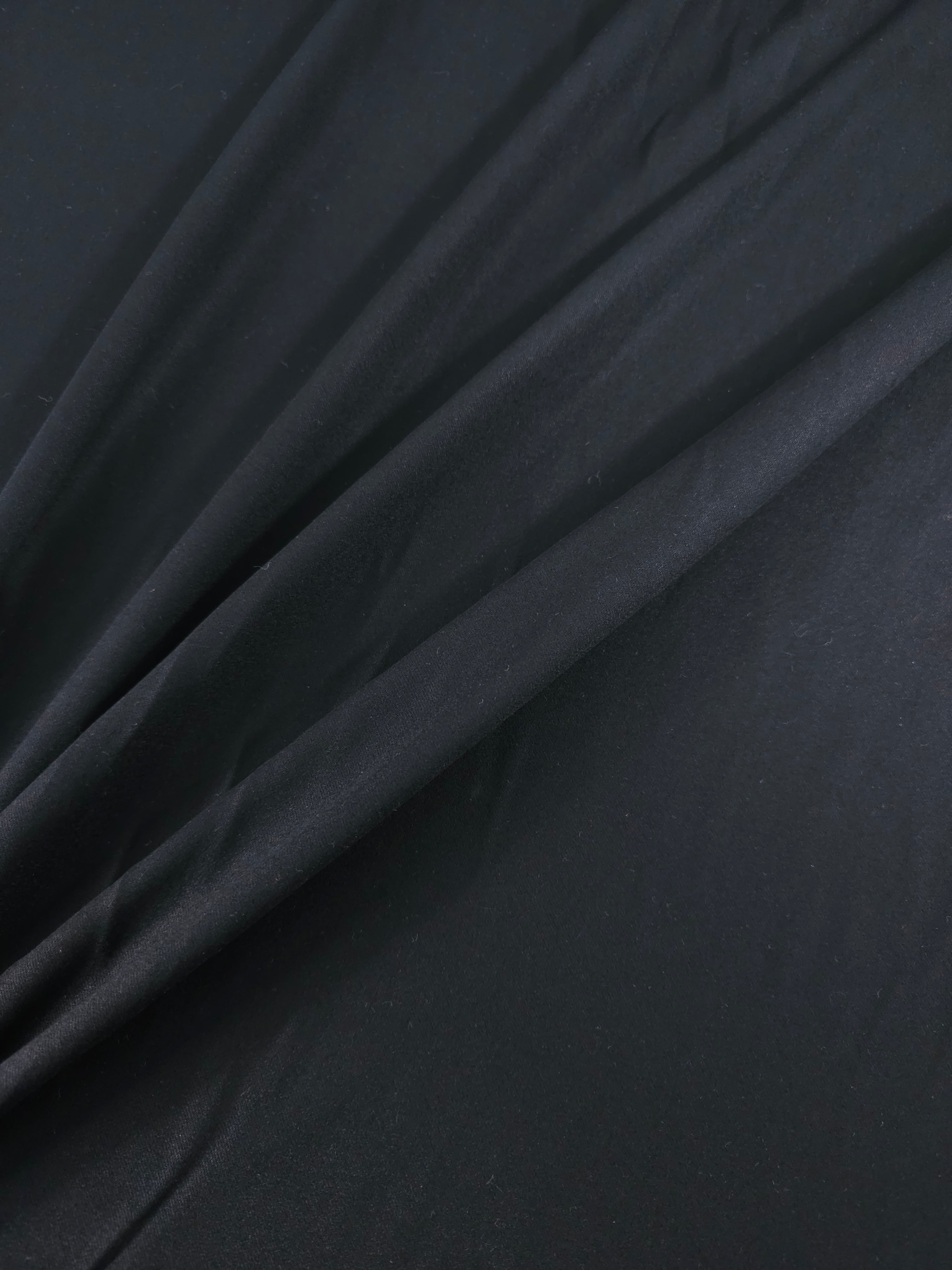 Black Viscose Matte Satin