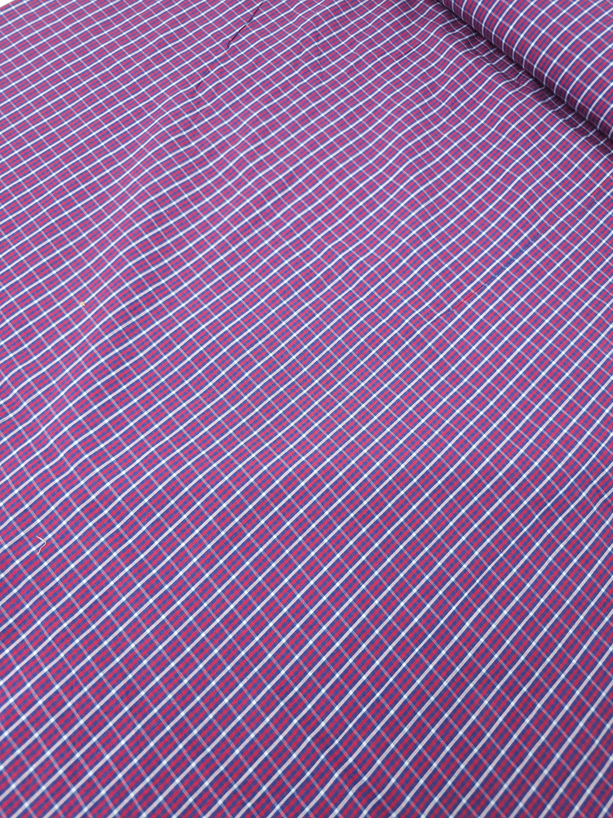 Purple/Maroon Mini Check 100% Cotton