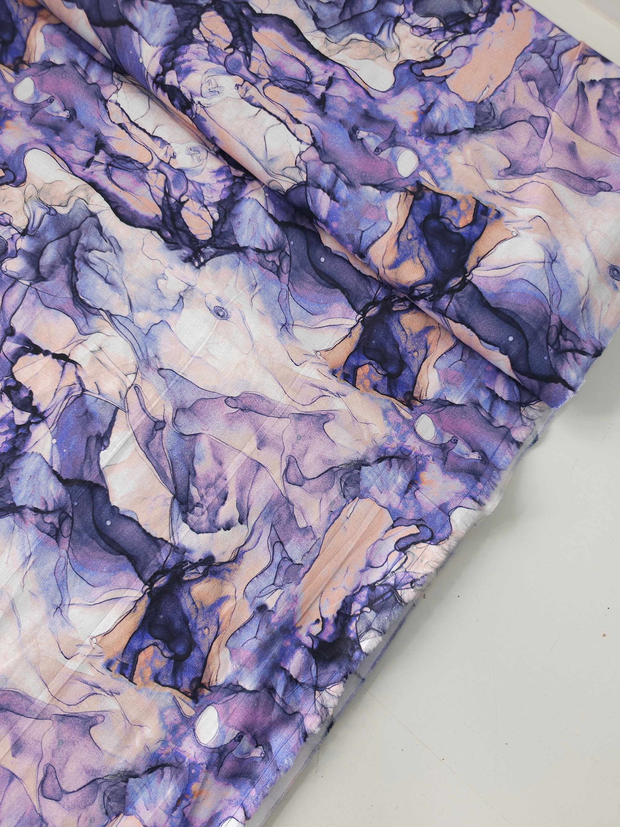 Purple/Peach Watercolour Diffusion 100% Cotton