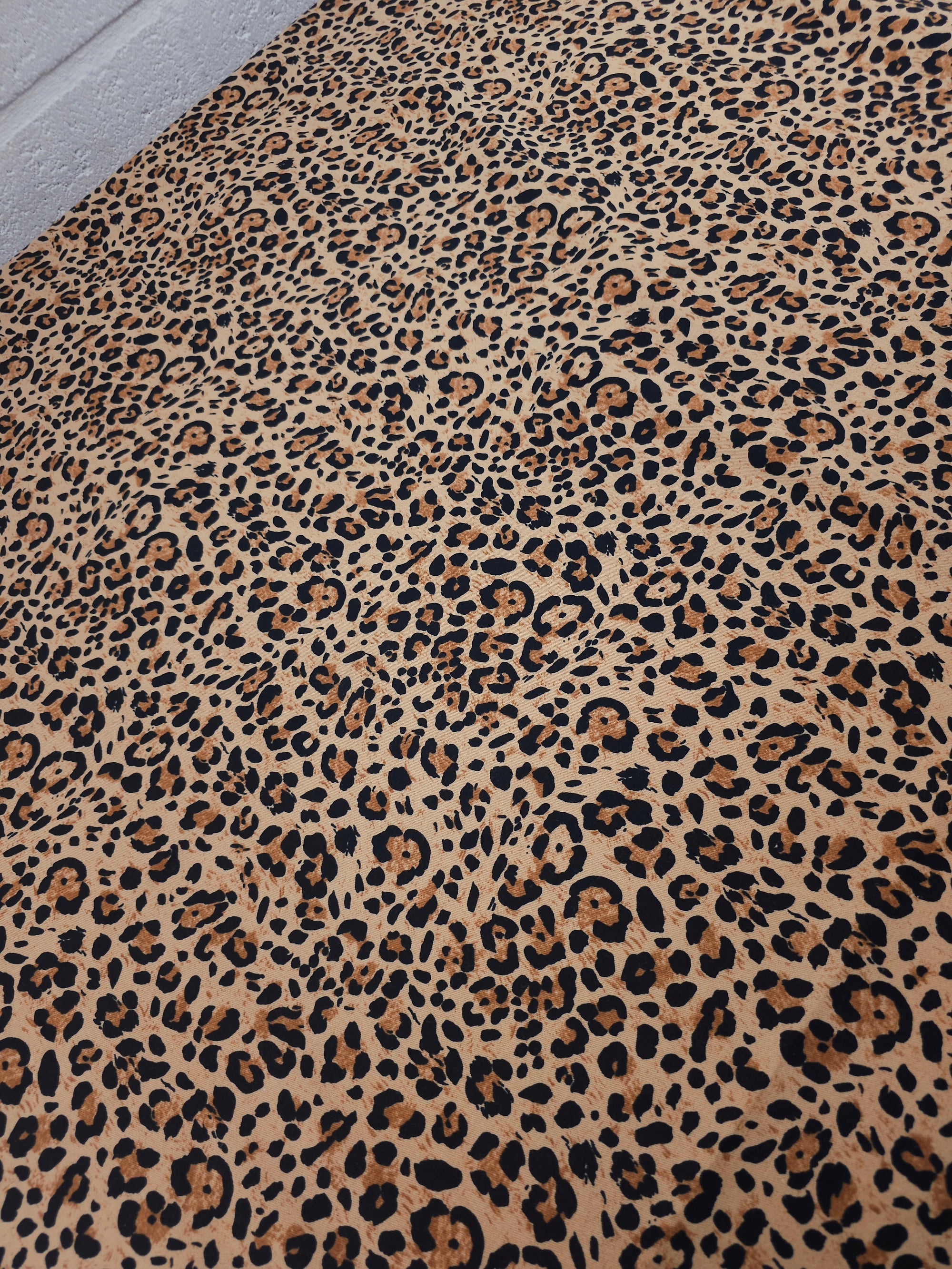 Orangey Peach Leopard Denim