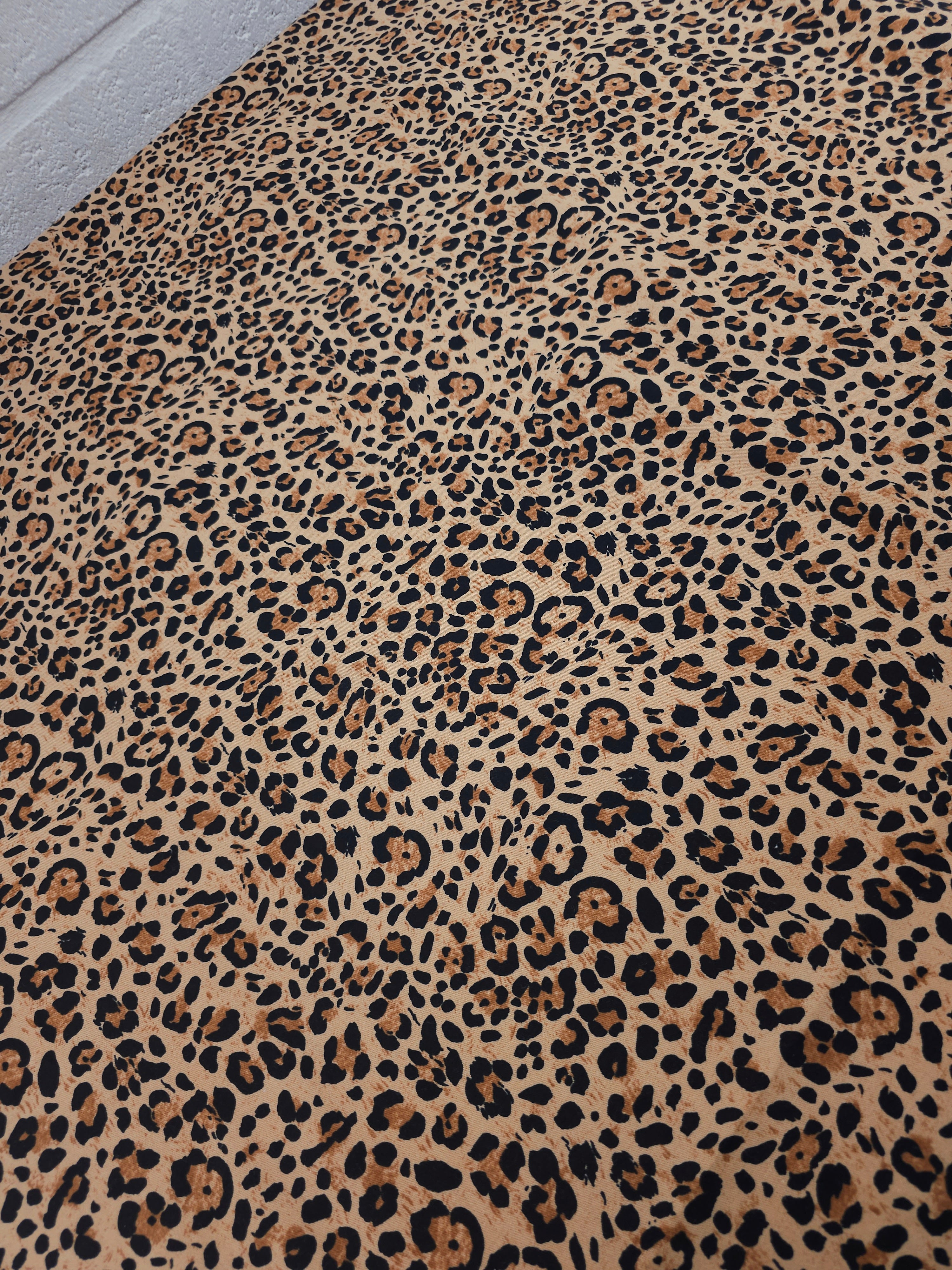Orangey Peach Leopard Denim