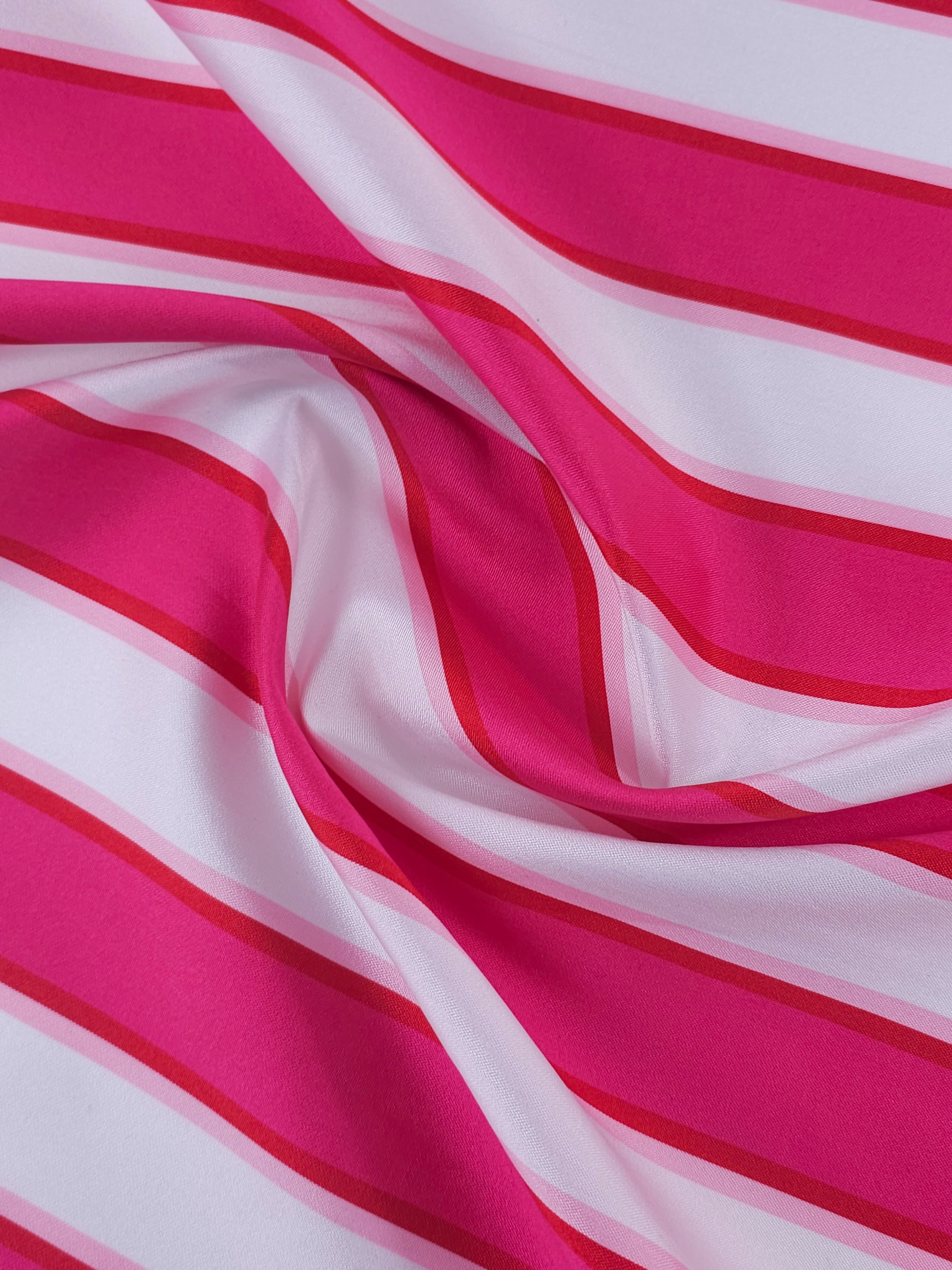 Pink/White Stripe Poly