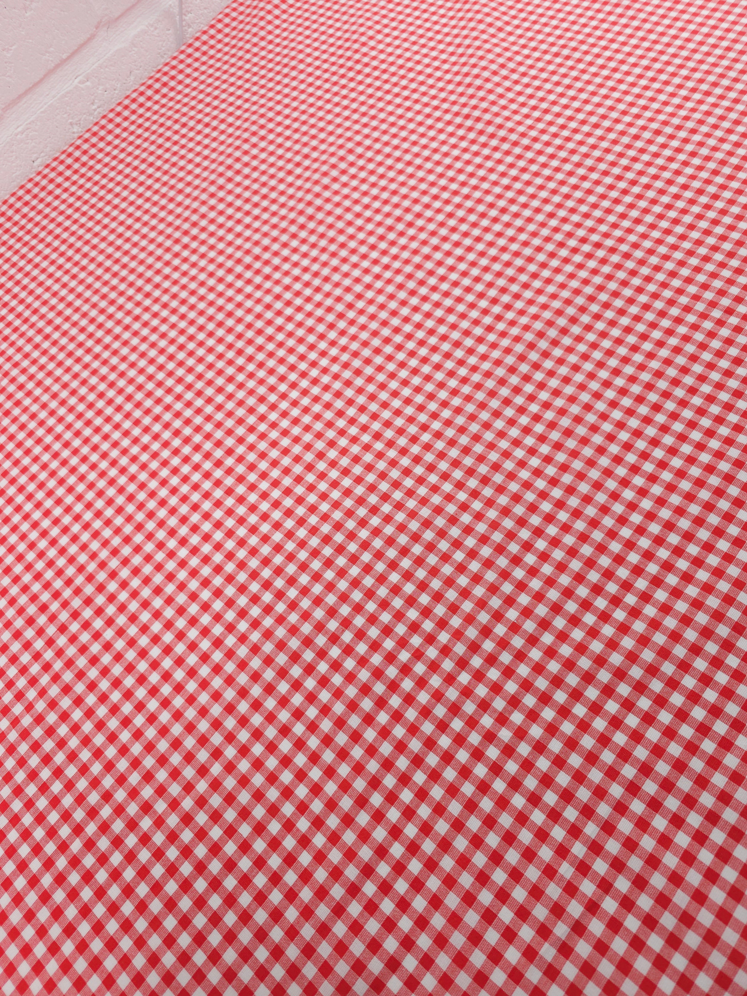 Red/White Gingham Lightweight Cotton