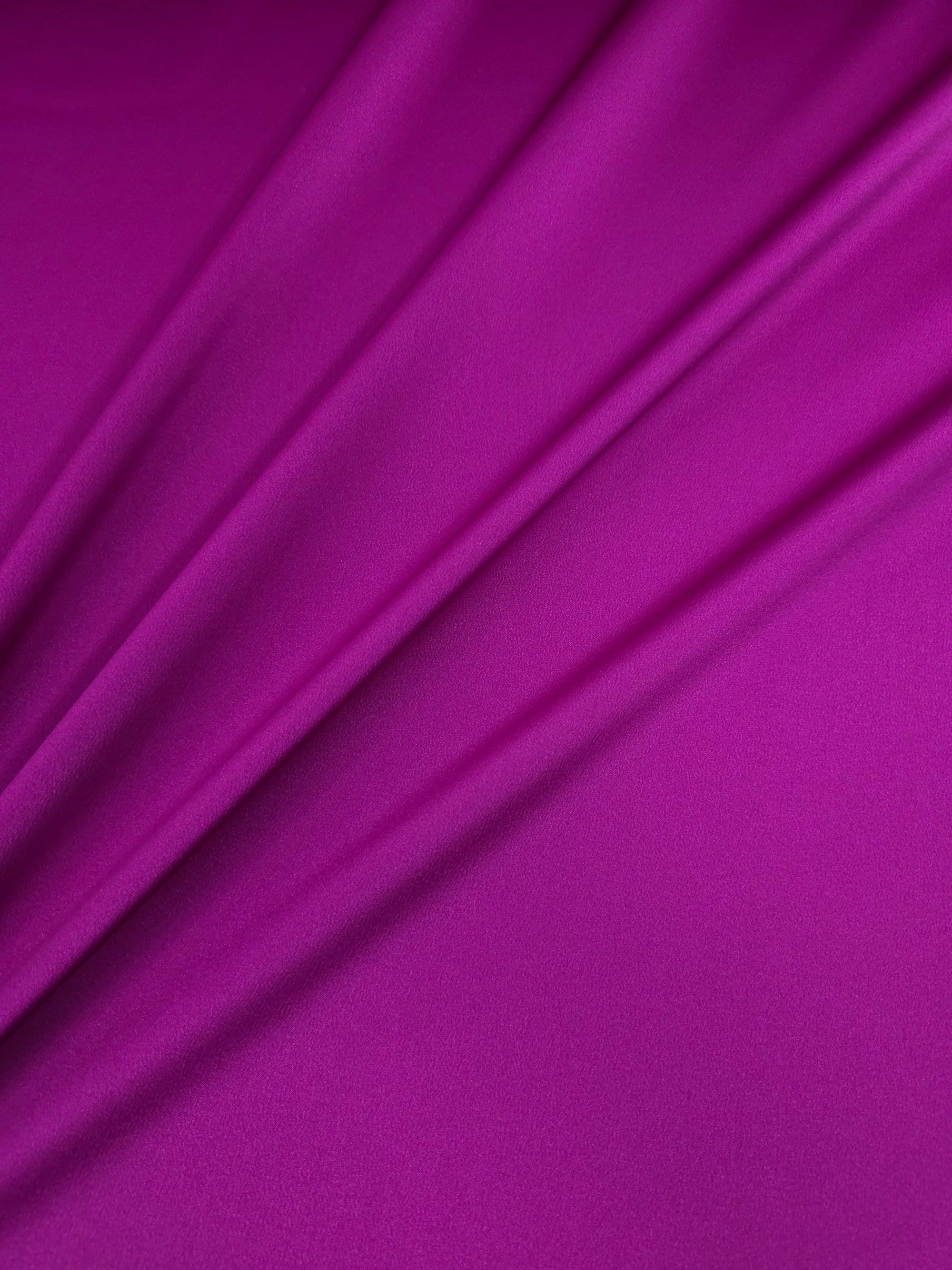 Magenta Purple Crepe Backed Satin Stretch
