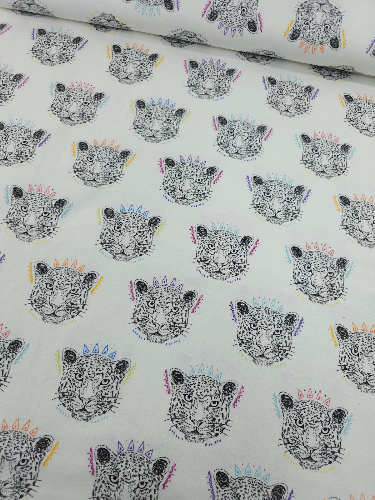 Abstract Leopard Heads Lightweight Flannel Cotton - Joann