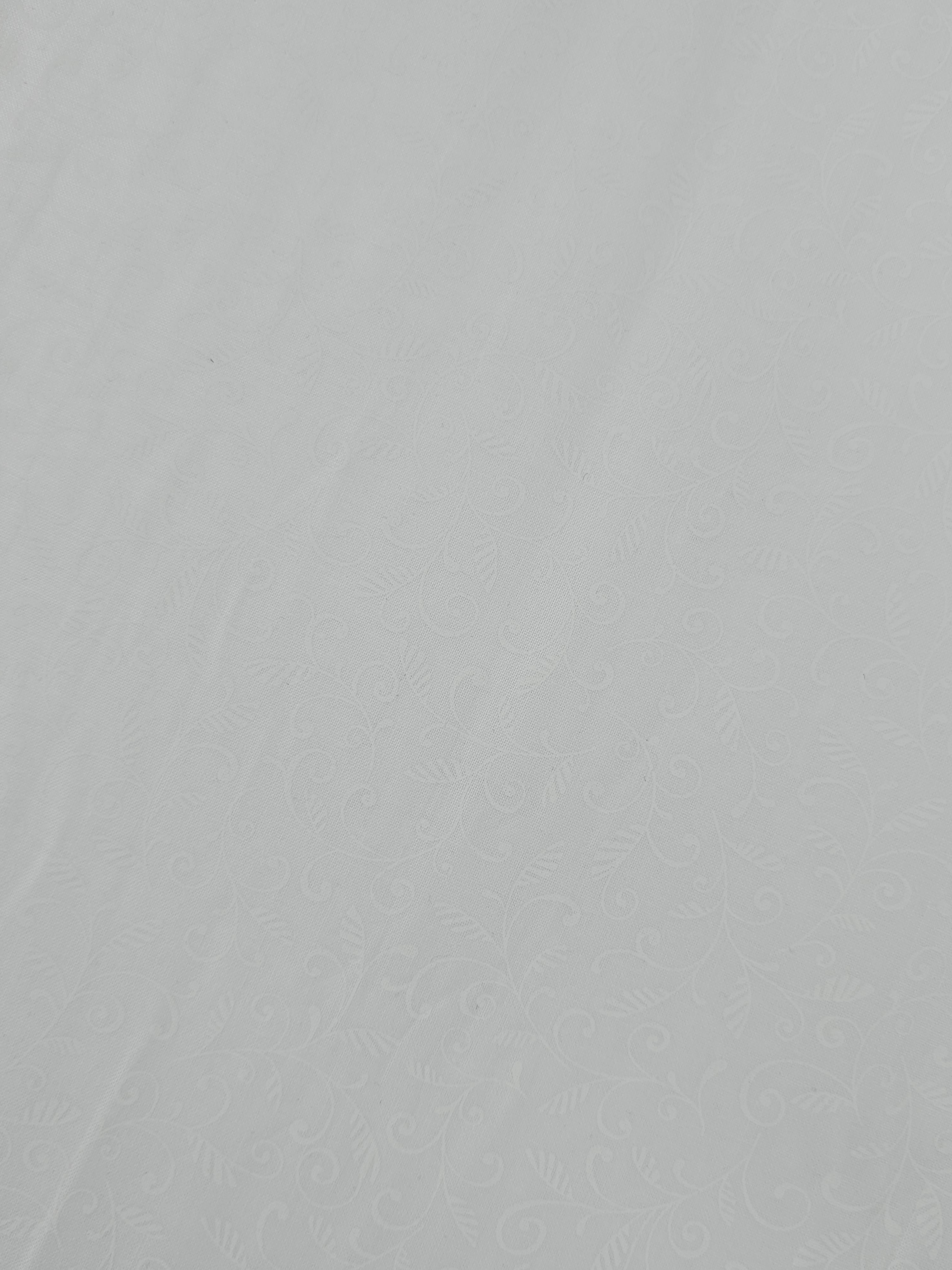 Swirly Leaf Vine White On White Tonal 100% Cotton