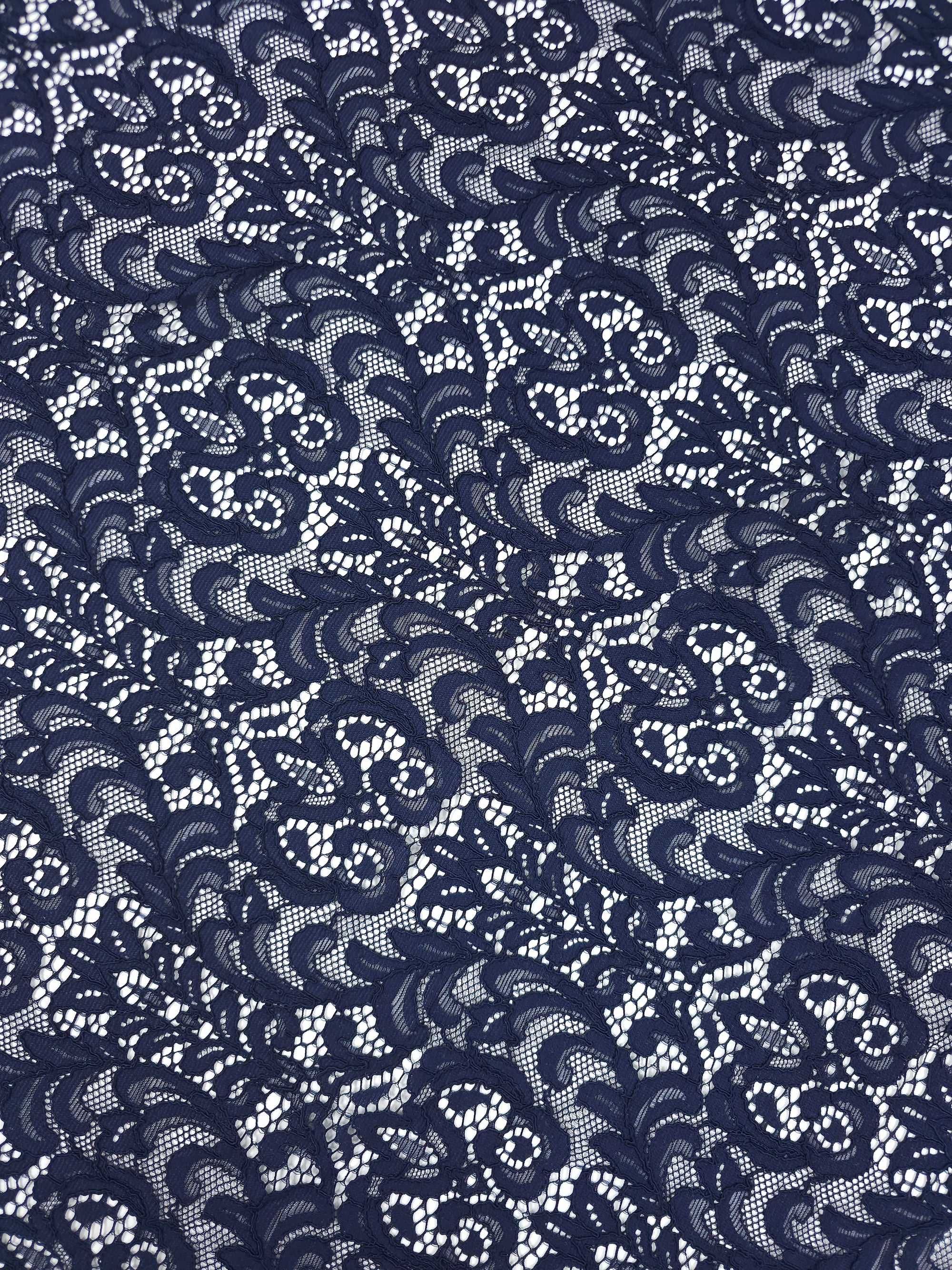 Navy Damask Lace
