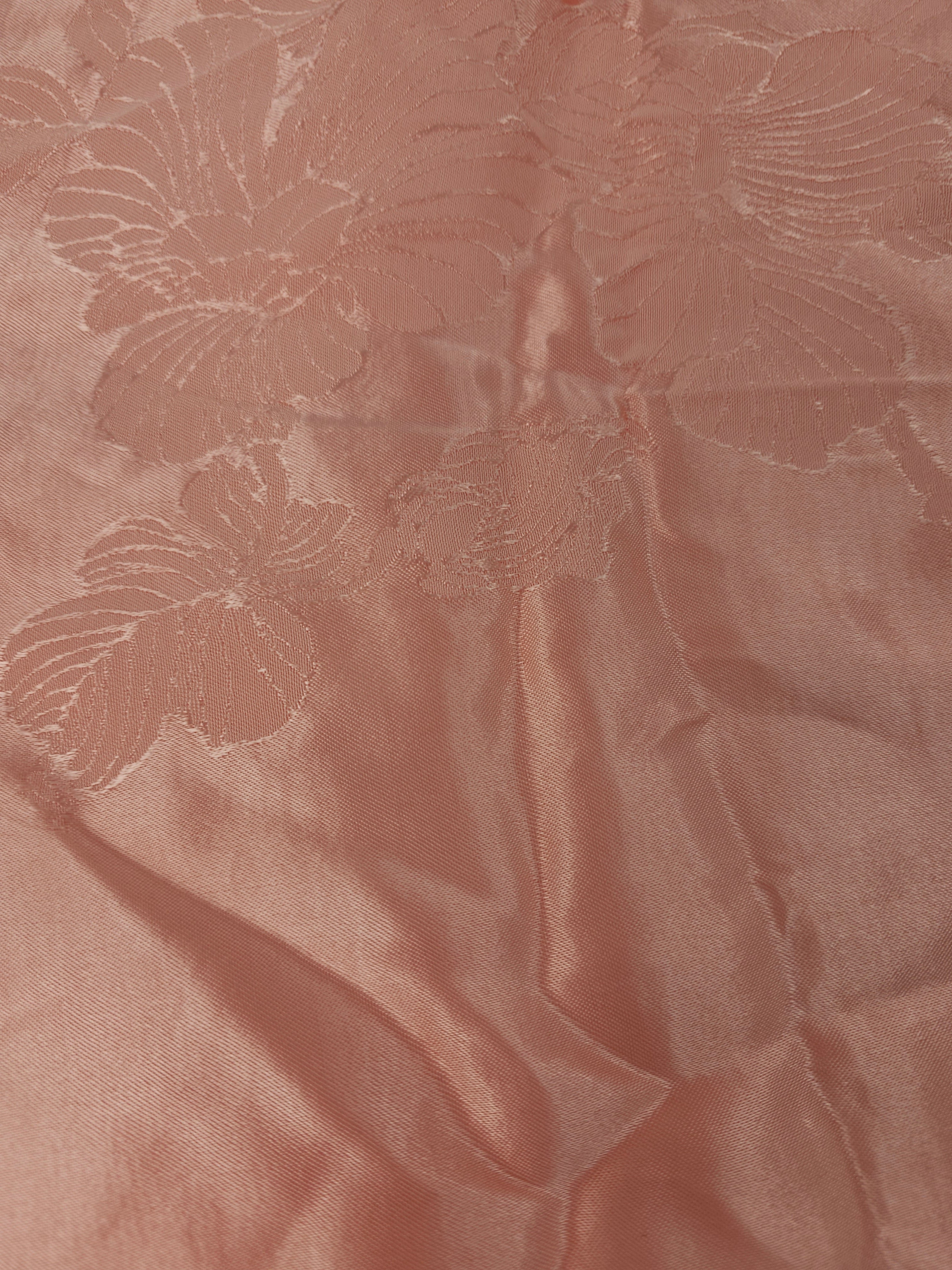 Peach floral imprint Viscose sateen- 1.7m piece