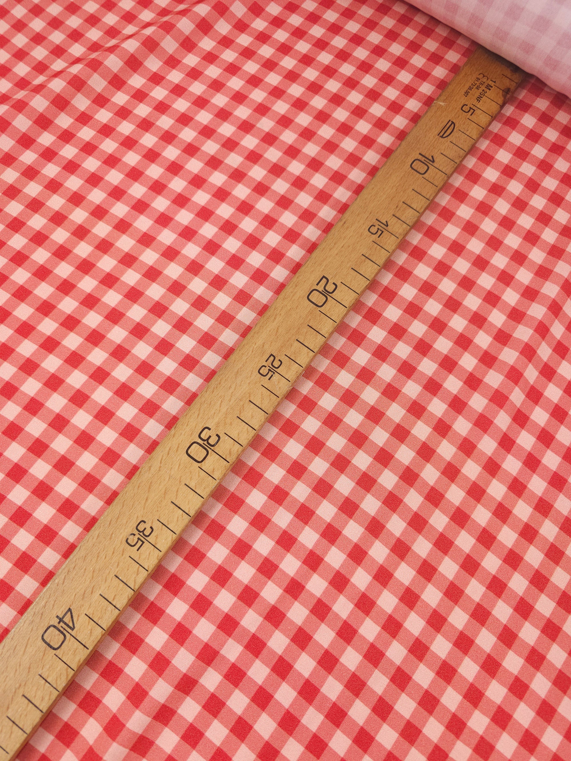 Red Duo Tone Gingham Viscose