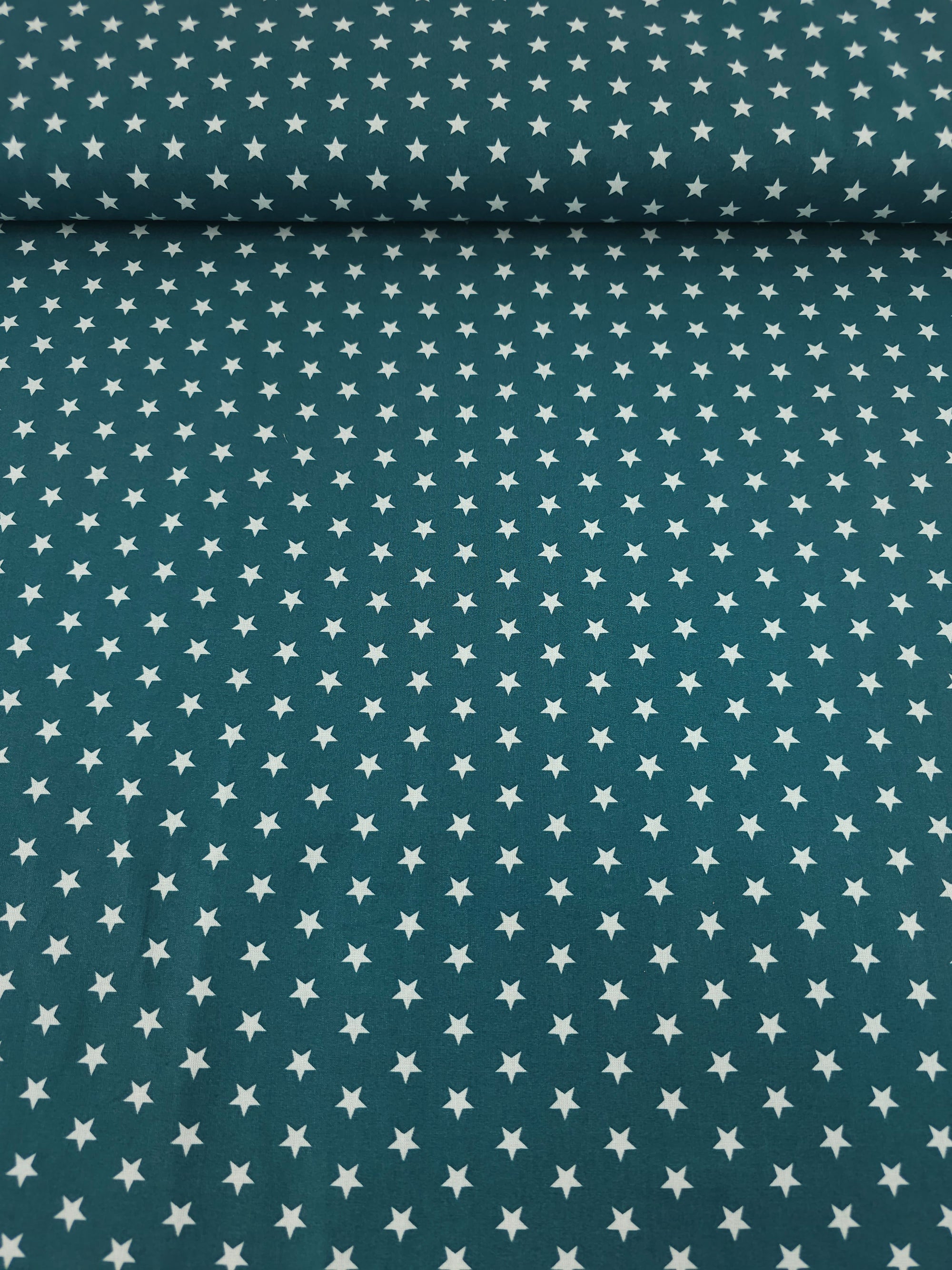 Deep Teal Petit Stars 100% Cotton 60"