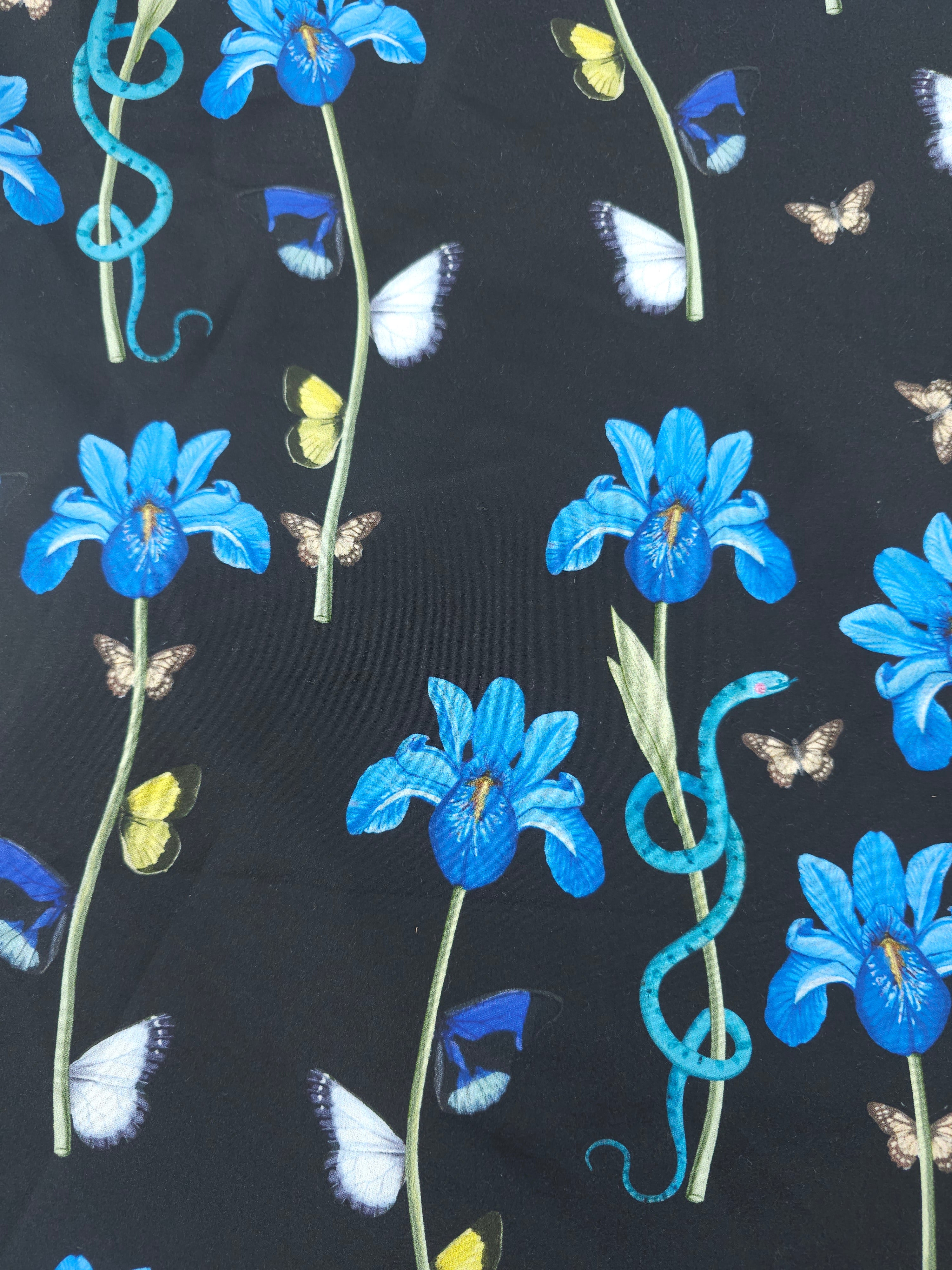 Blue snake polycrepe- 1.3m piece