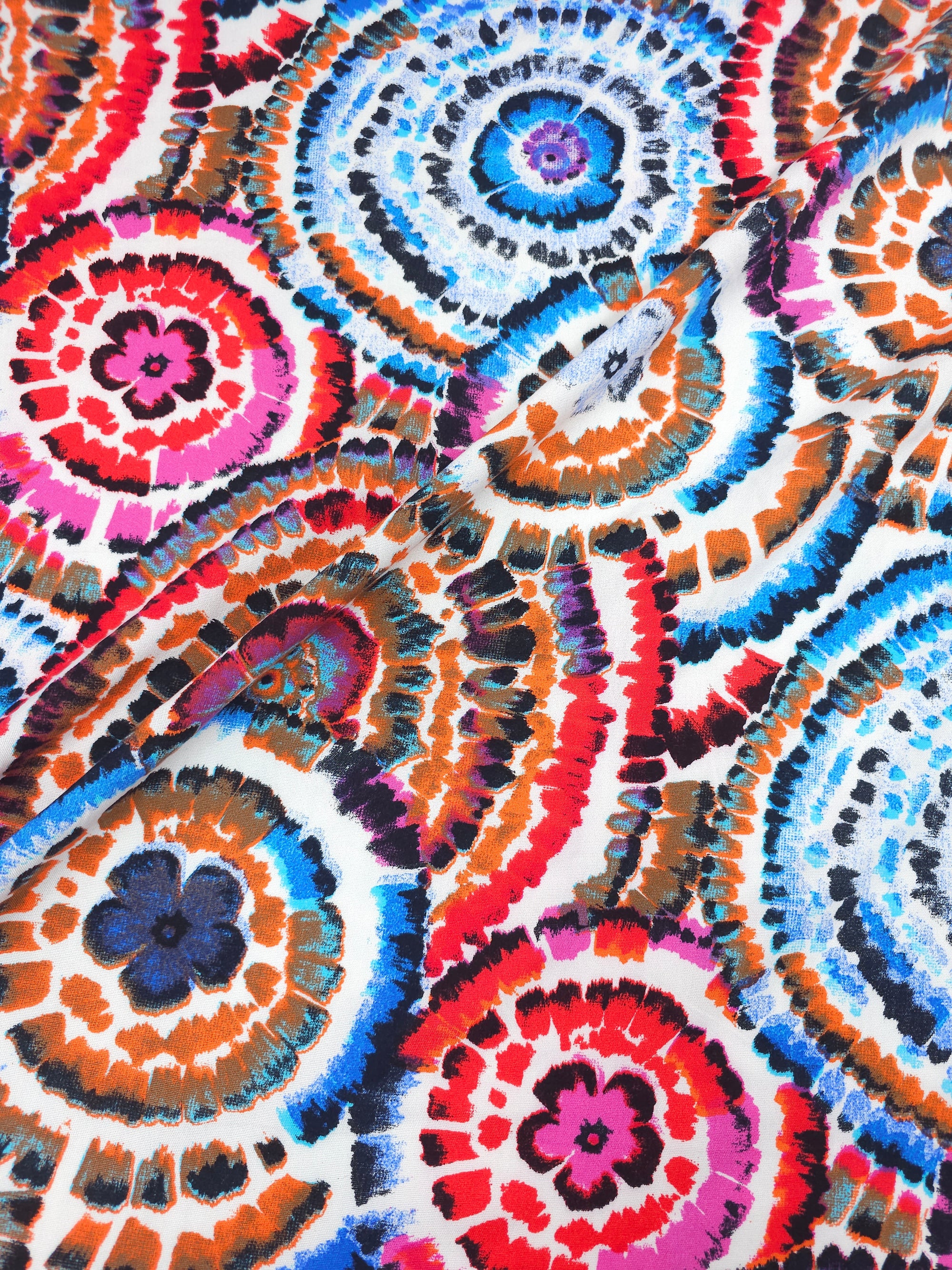 Kaleidoscopic Circle Viscose Challis