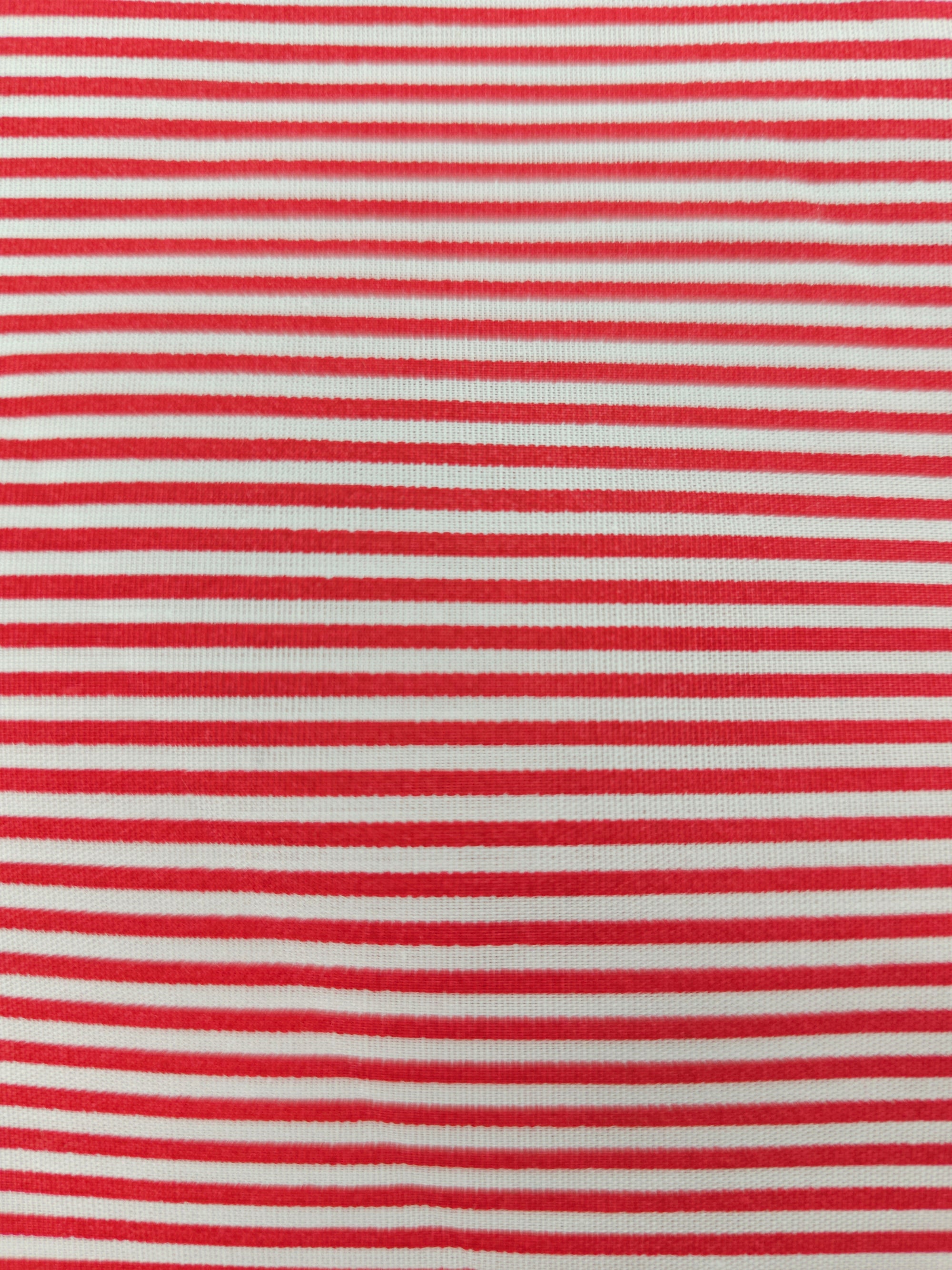 Red striped Cotton- 1m piece
