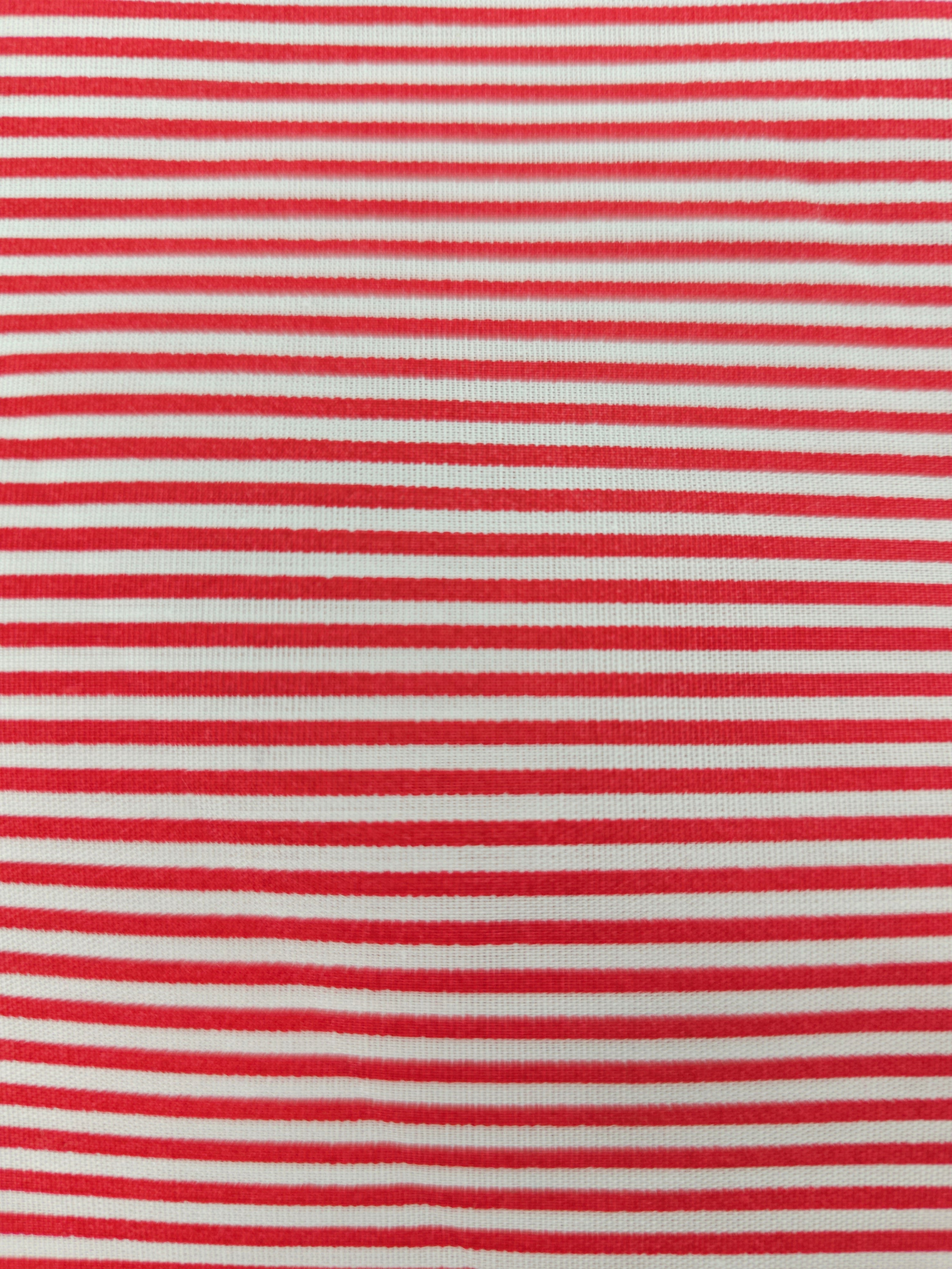 Red striped Cotton- 1m piece