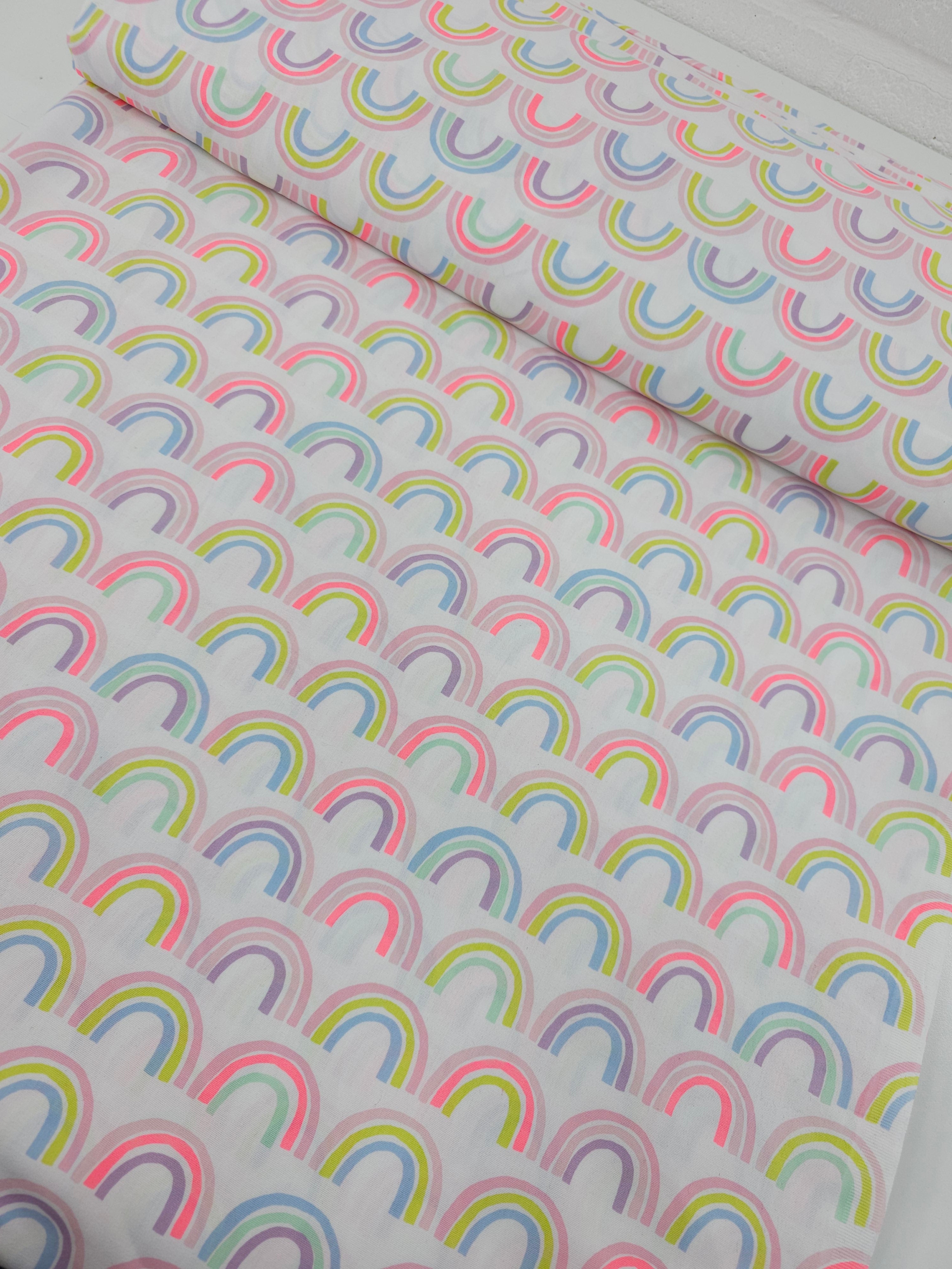 Neon/Pastel Rainbow 100% Cotton 106" *EXTRA WIDE*