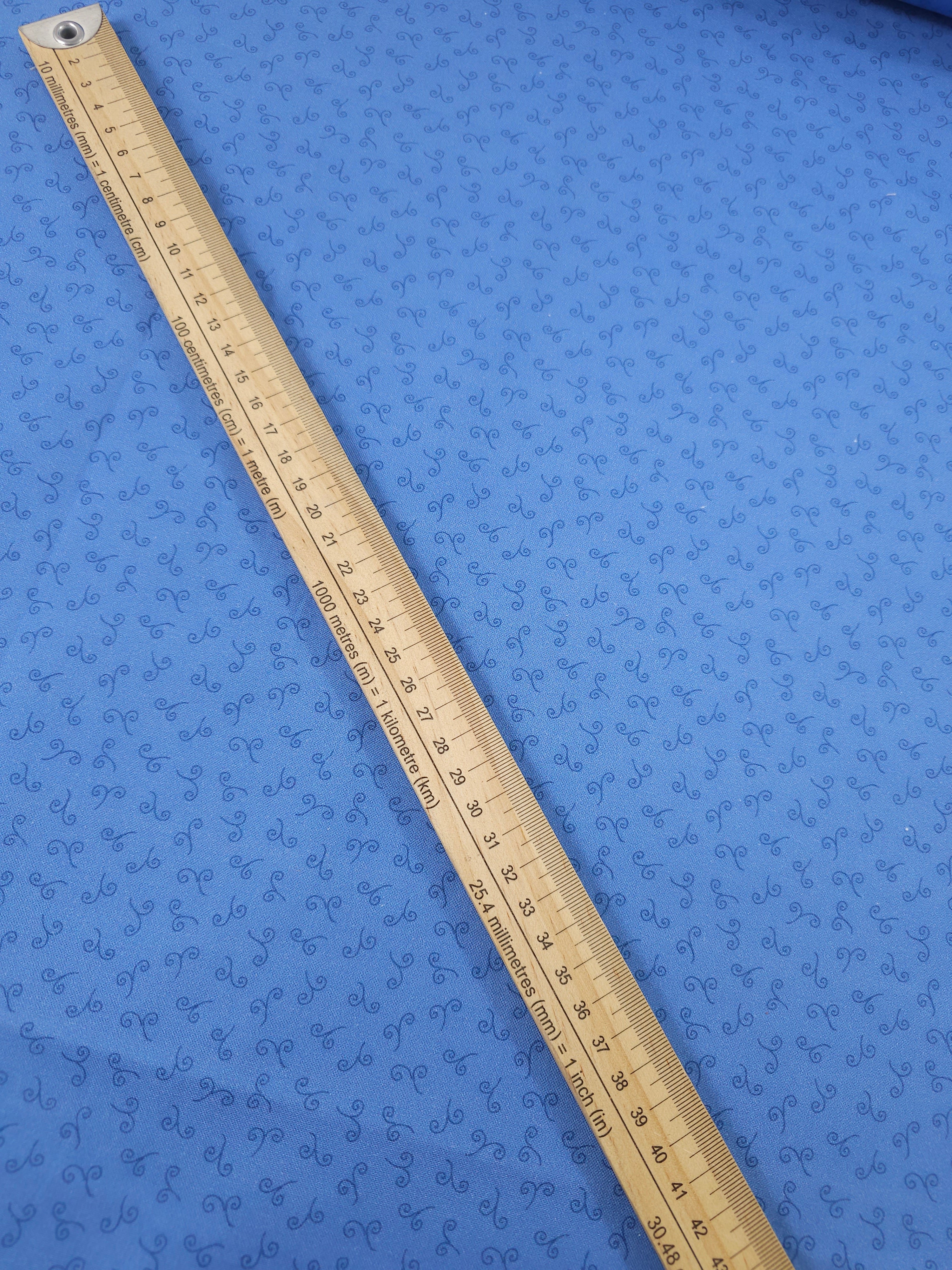 Periwinkle Blue Ditsy Swirl Stem 100% Cotton