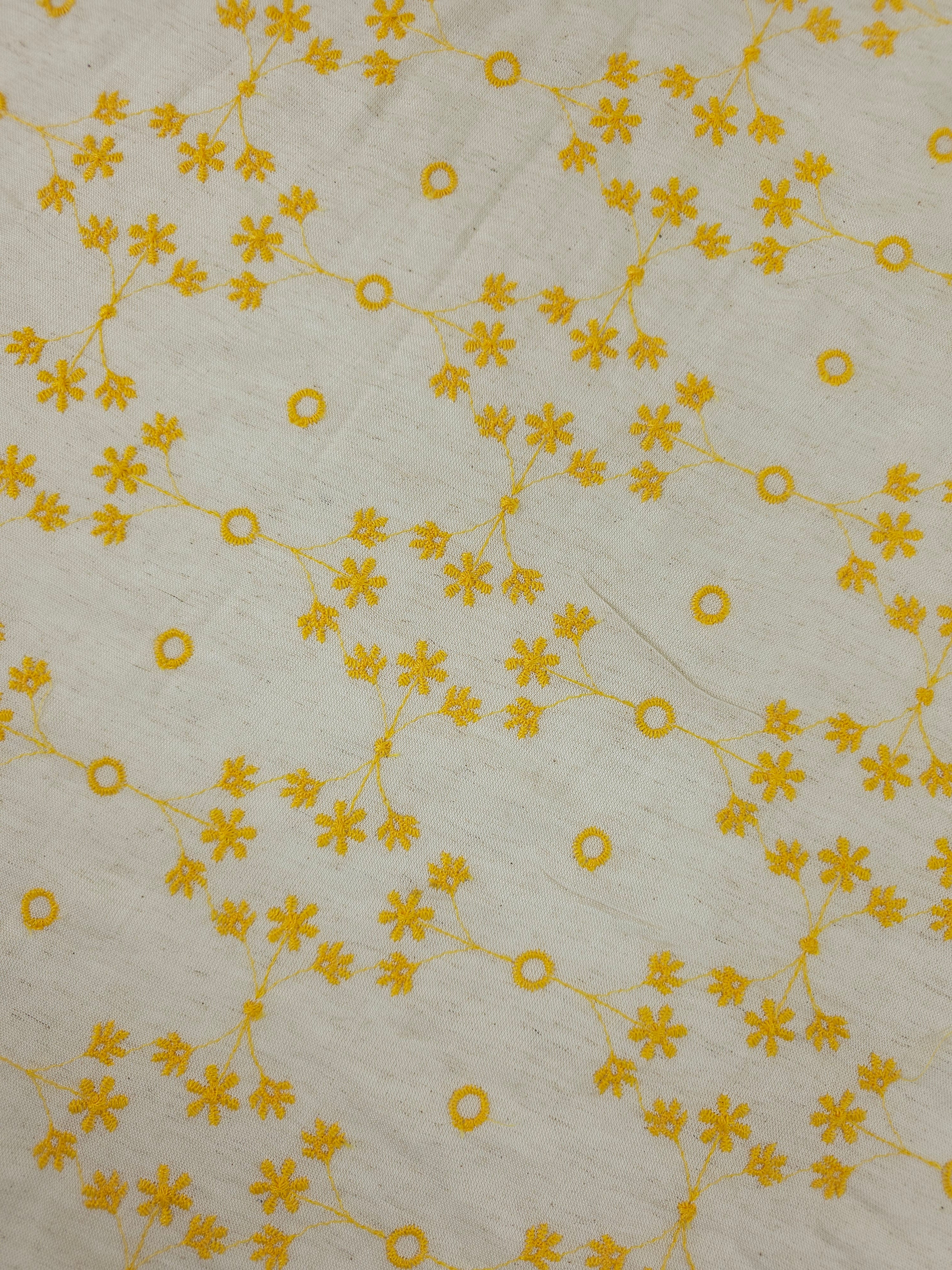 Marigold/Beige Tapestry Viscose Broderie Anglaise