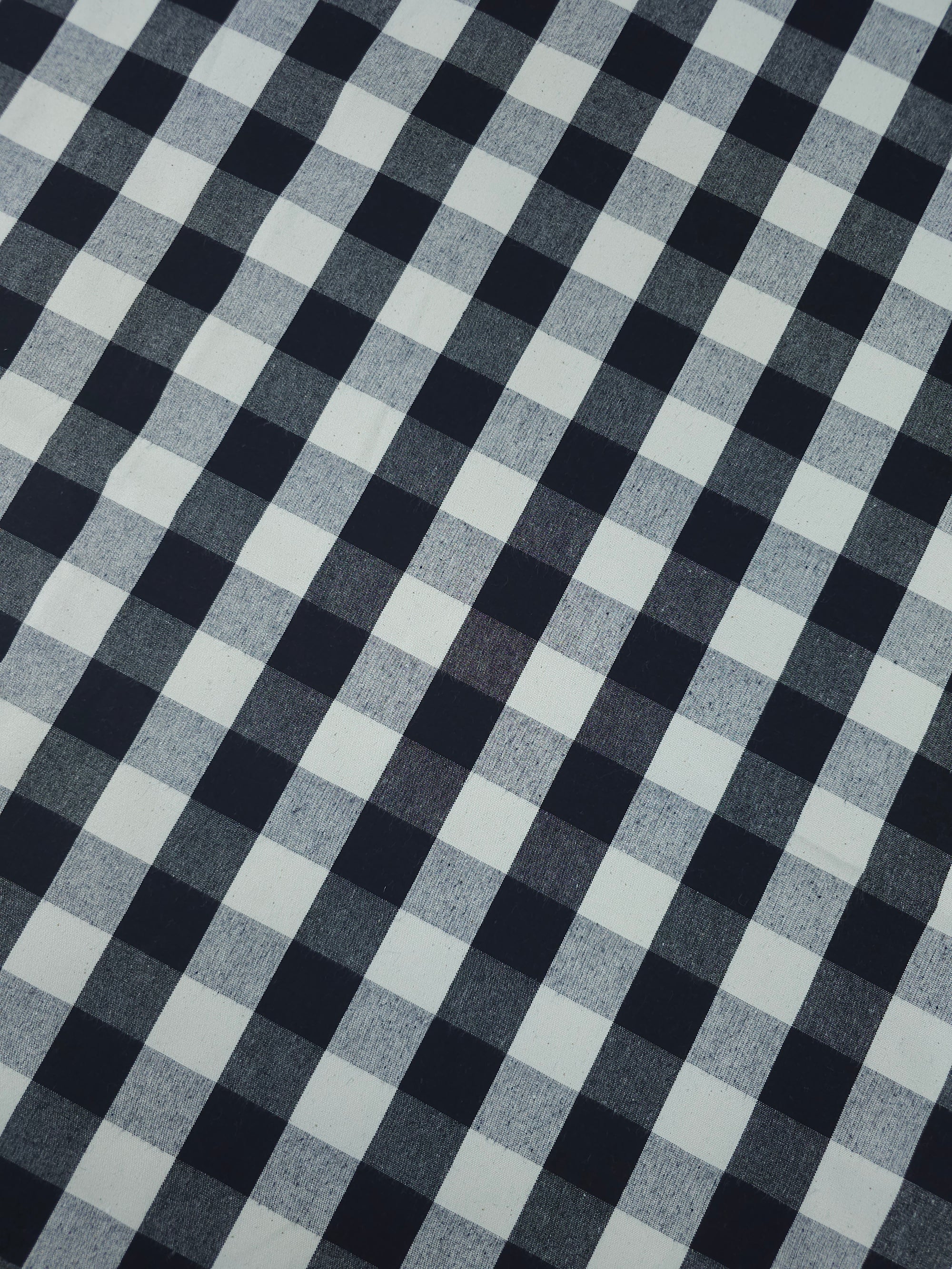 Black/Grey Square Check Denim