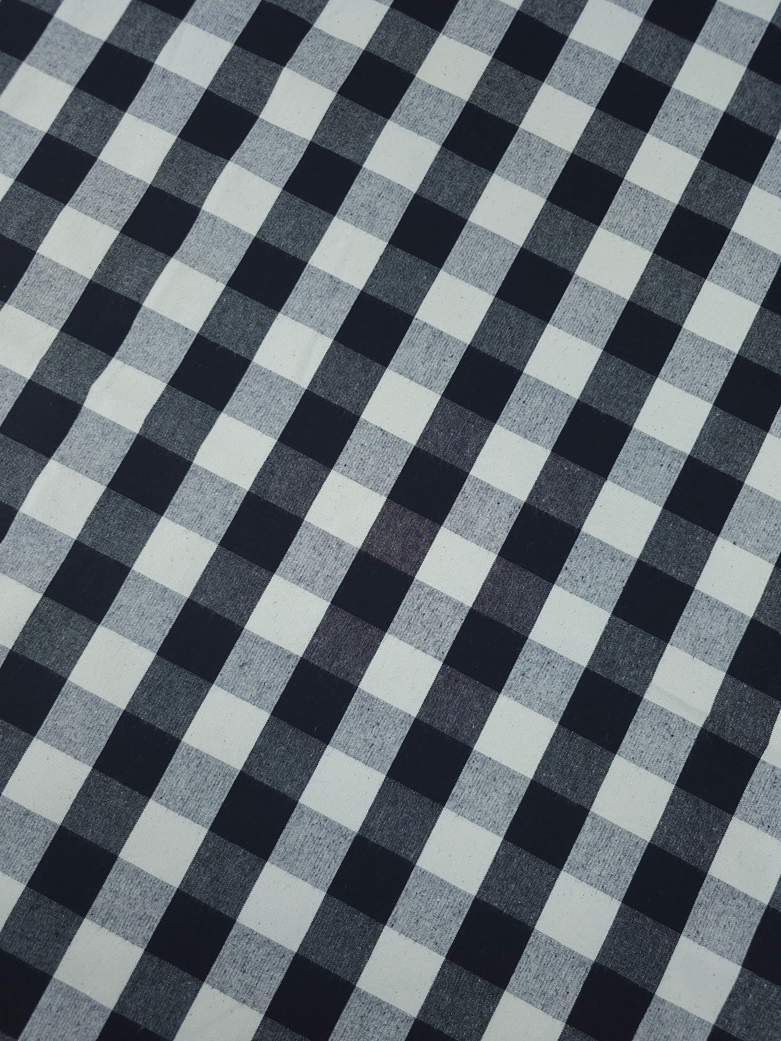 Black/Grey Square Check Denim