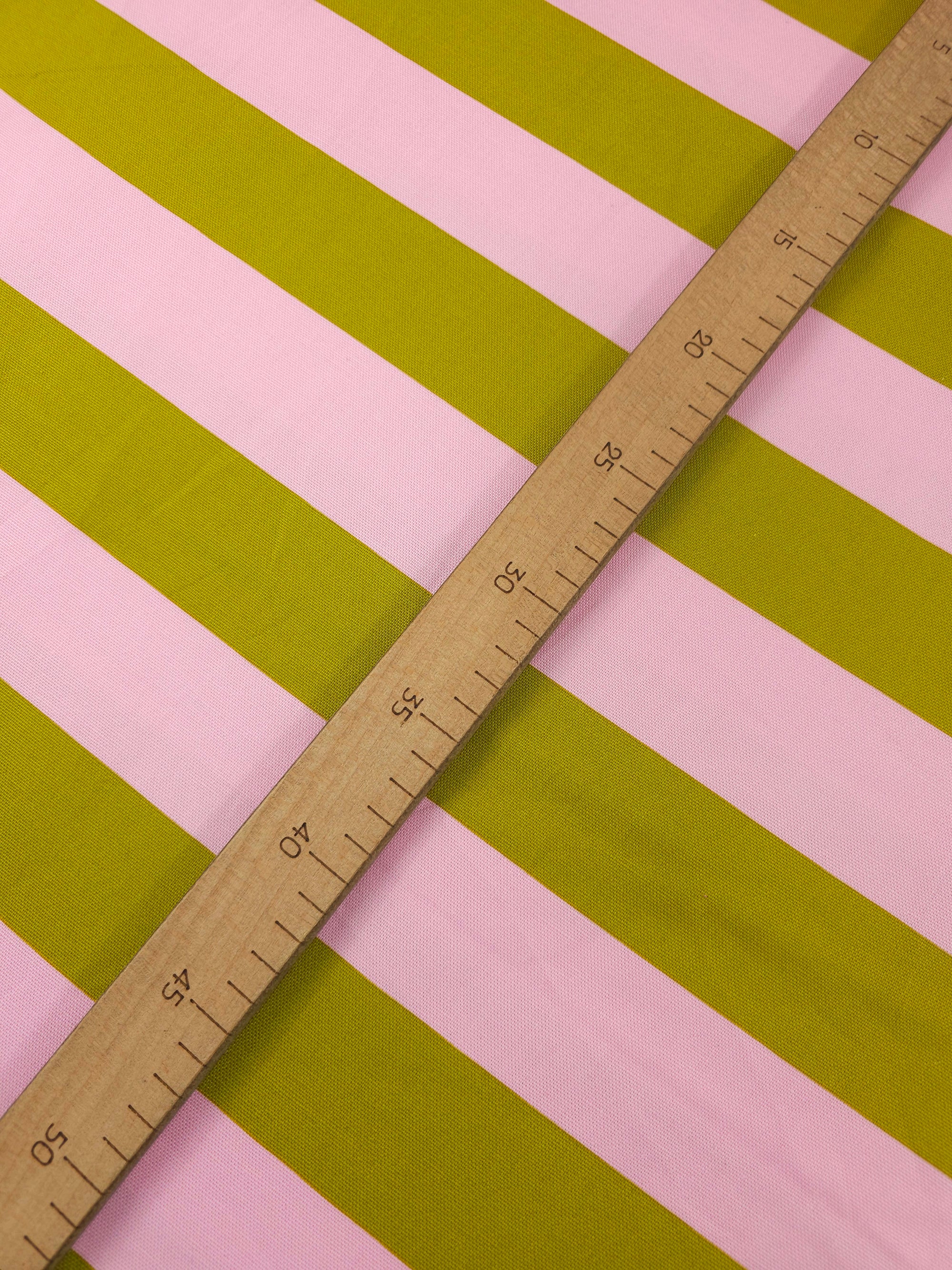 Pink/Mustard Green Block Stripe Lightweight Canvas Cotton
