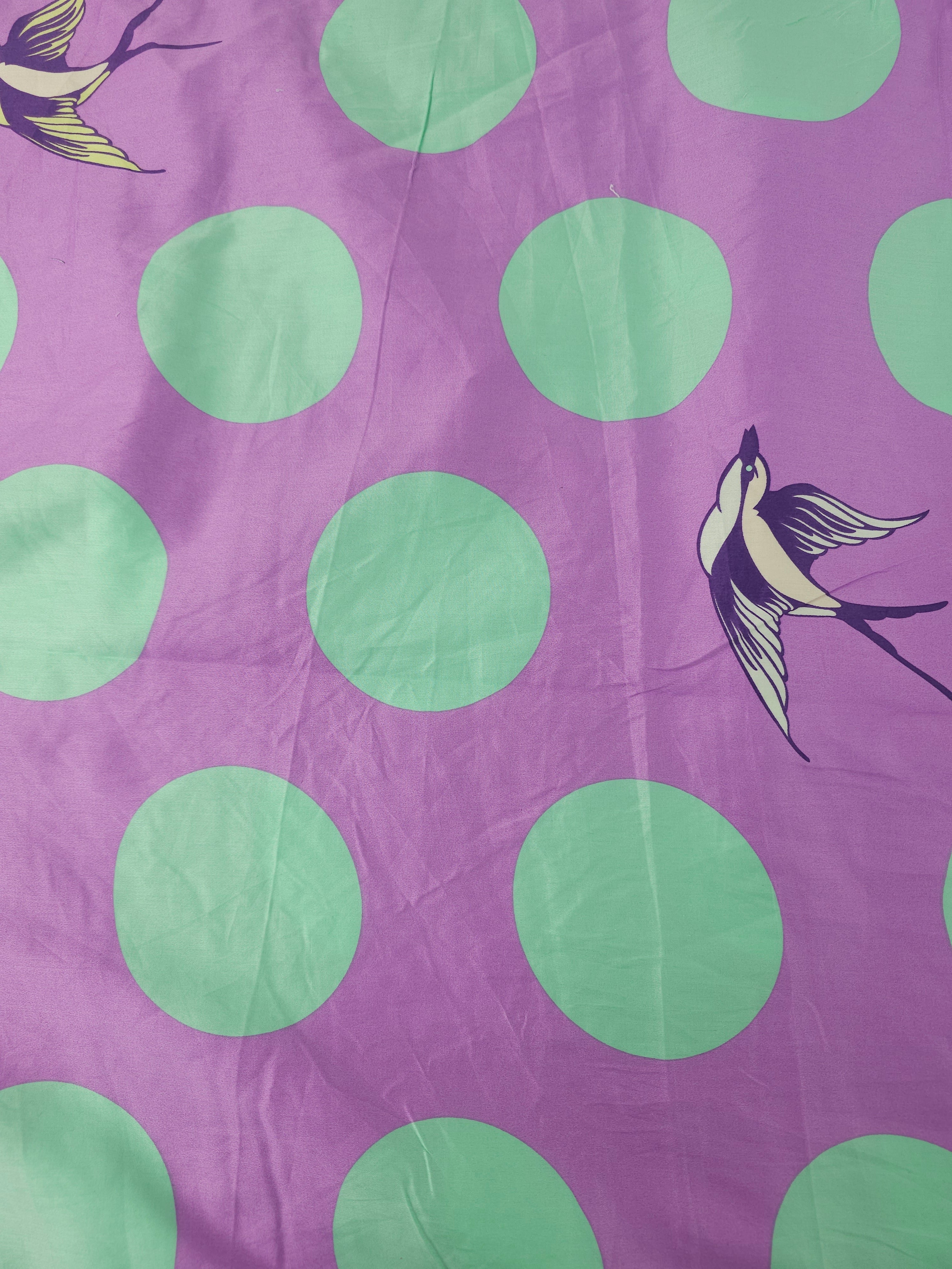 Lilac birdspotting Cotton sateen- 2.8m piece