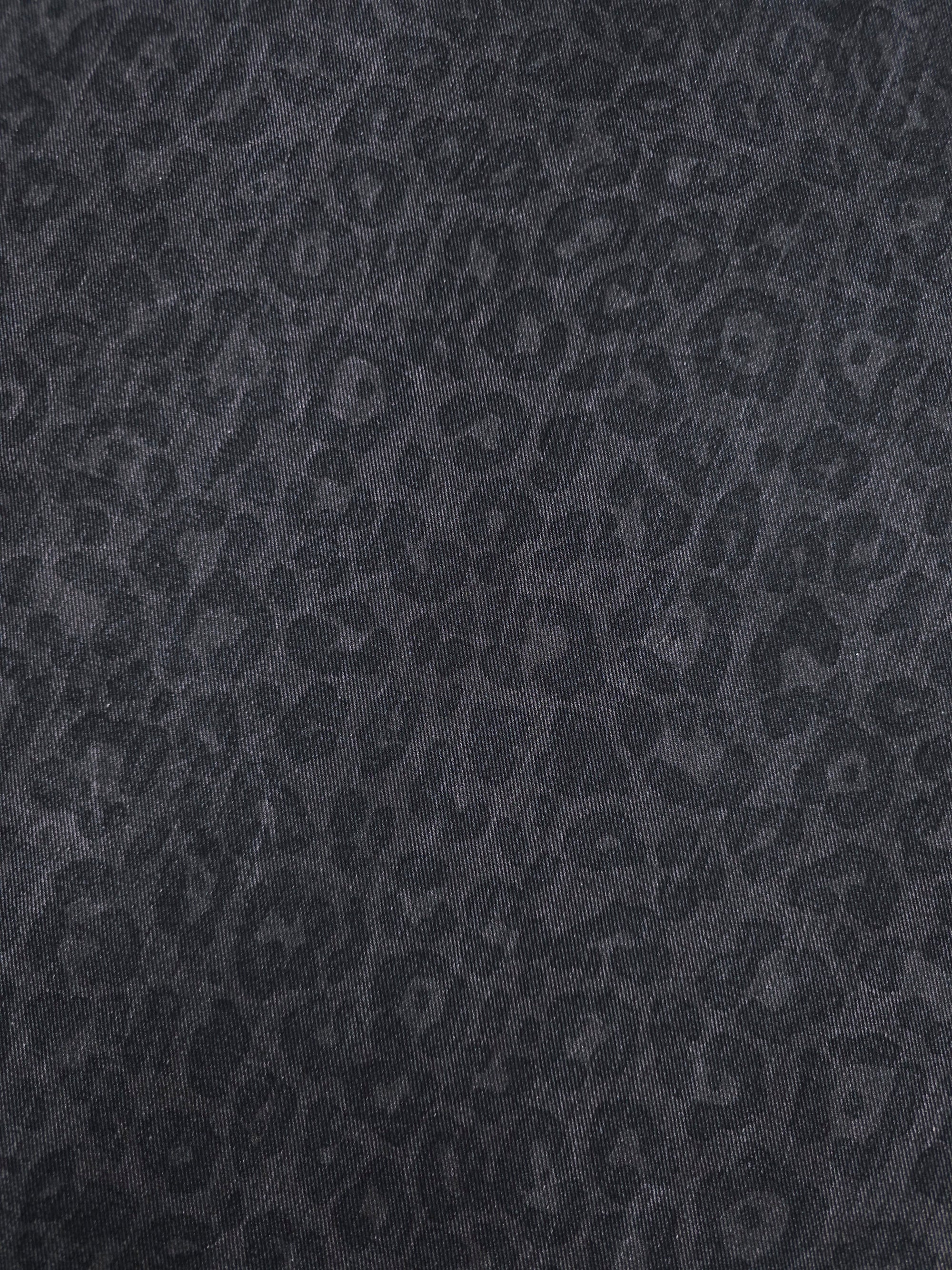 Taupe Washed Leopard Dressmaking Denim