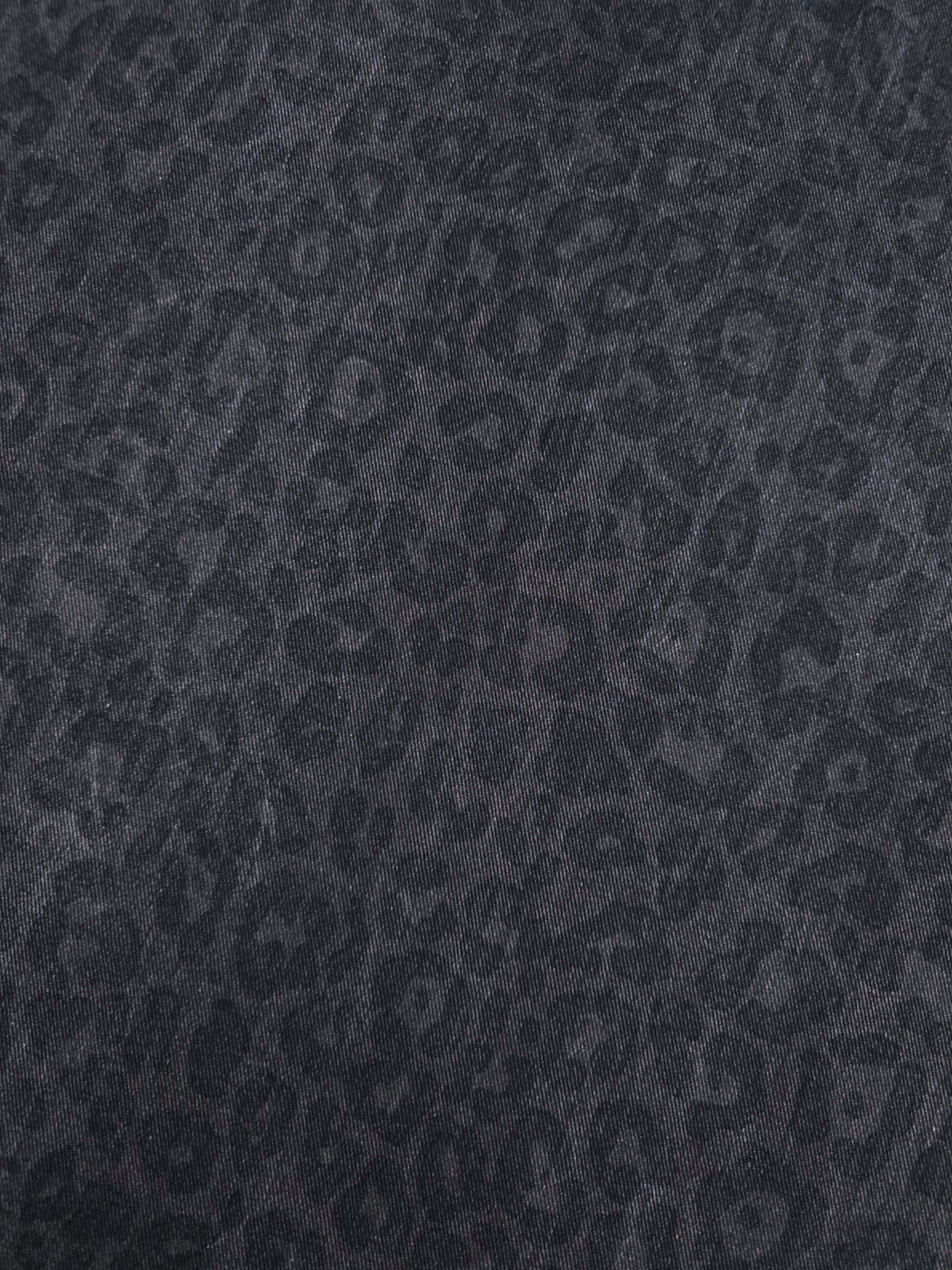 Taupe Washed Leopard Dressmaking Denim