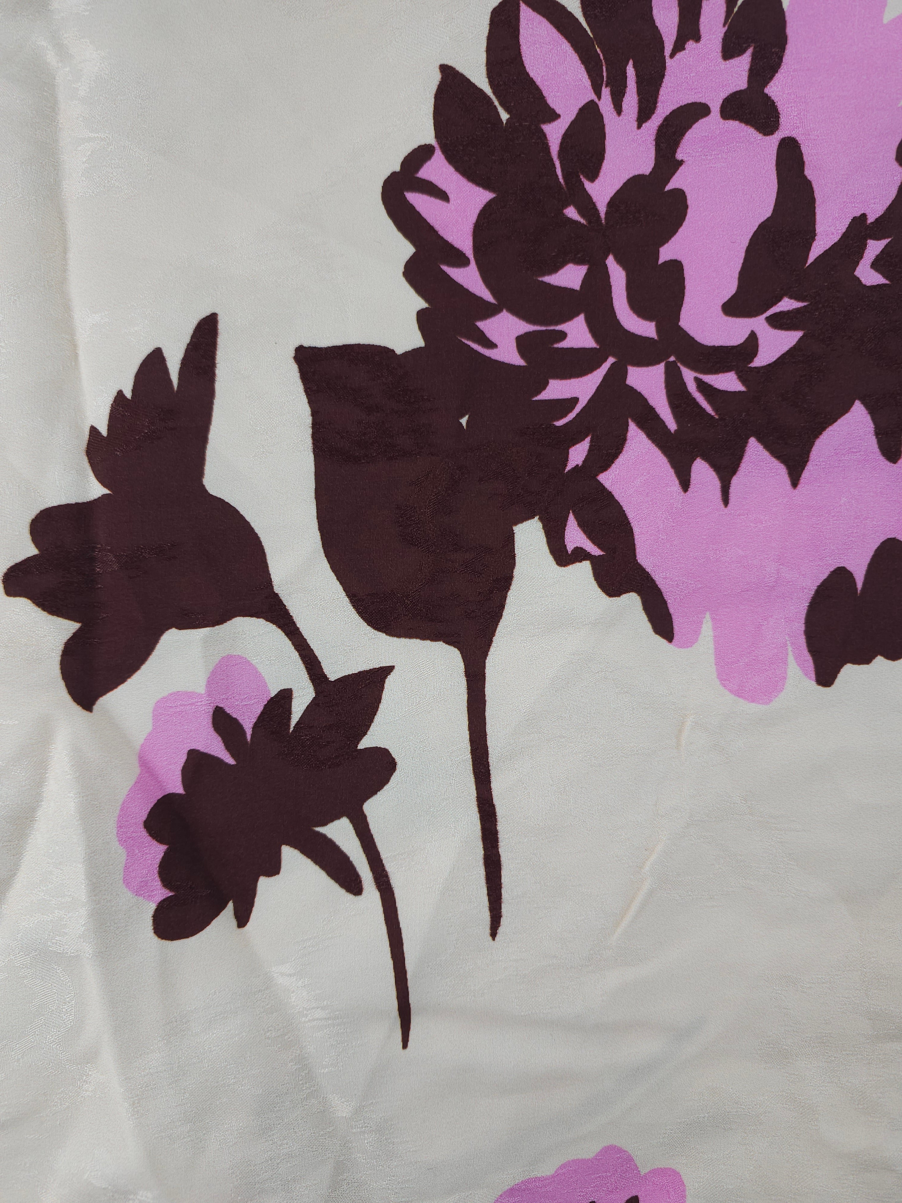 Pink and brown floral Viscose- 2.4m piece