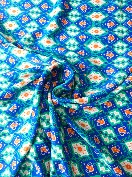 Abstract Damask Viscose Satin