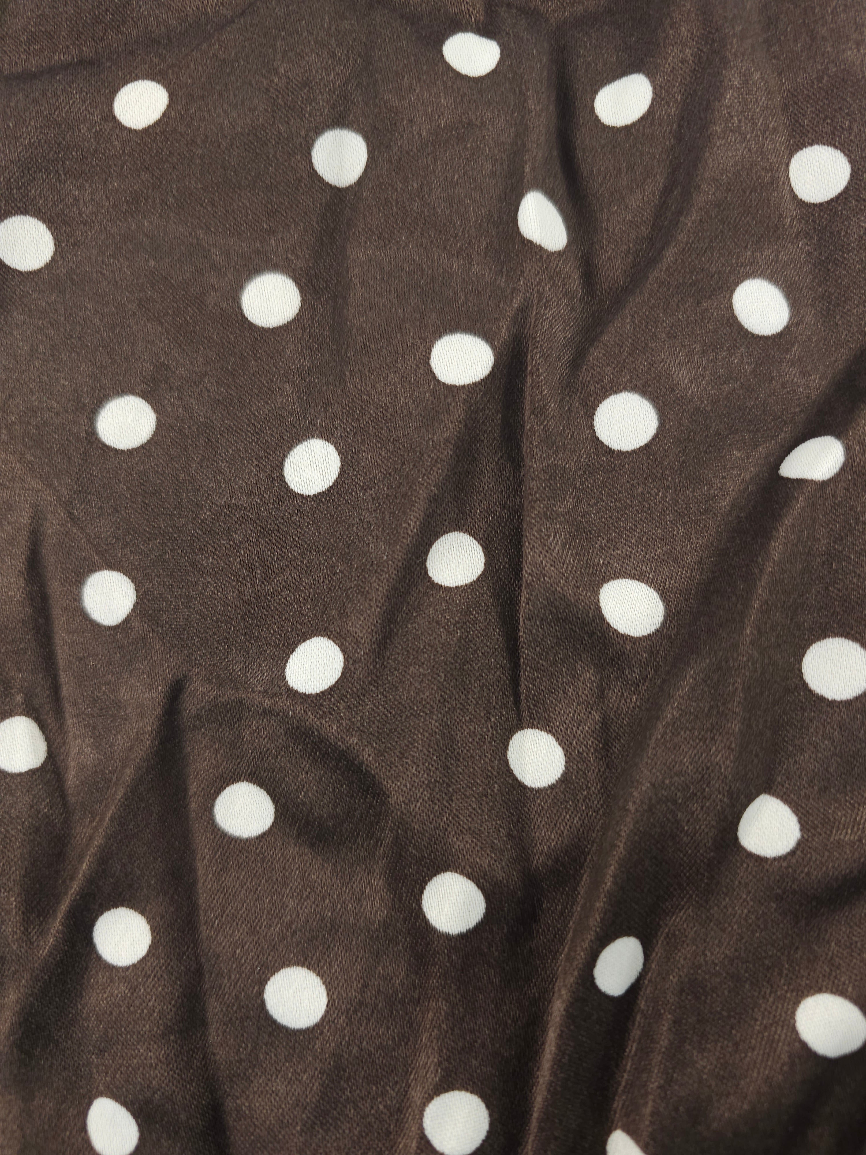 Dark polka Viscose sateen- 2m piece