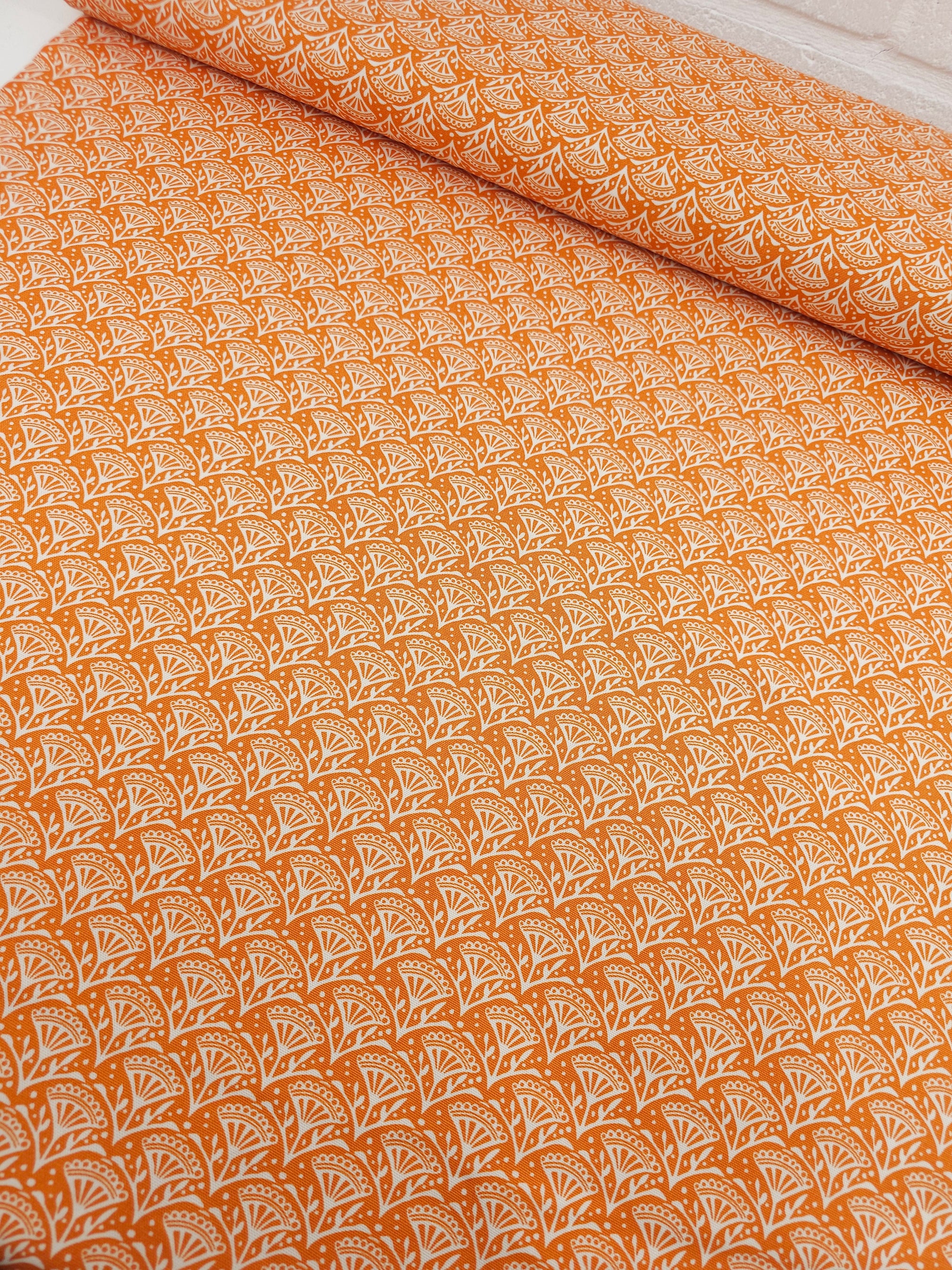 Orange Petal Scallop Lightweight Canvas Cotton