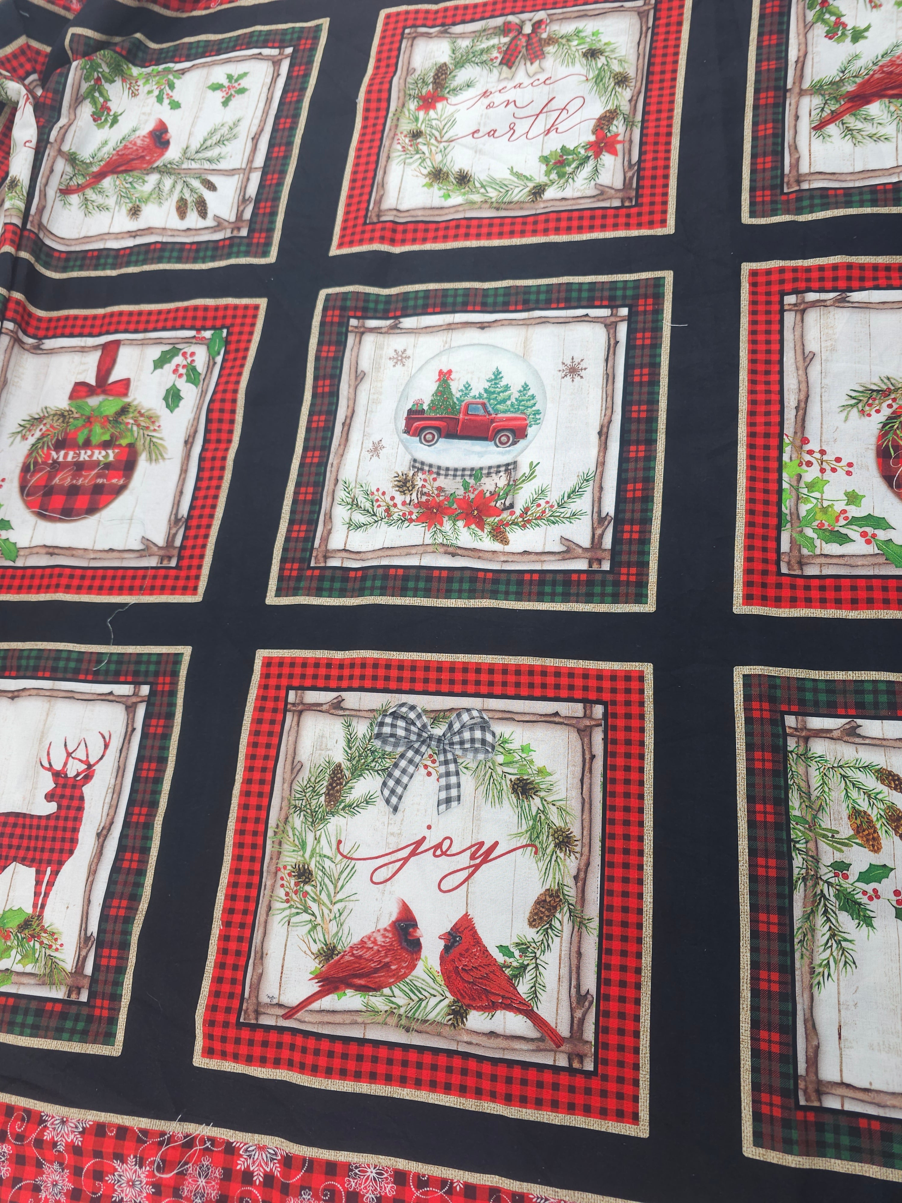 Christmas squares Cotton- 2m piece