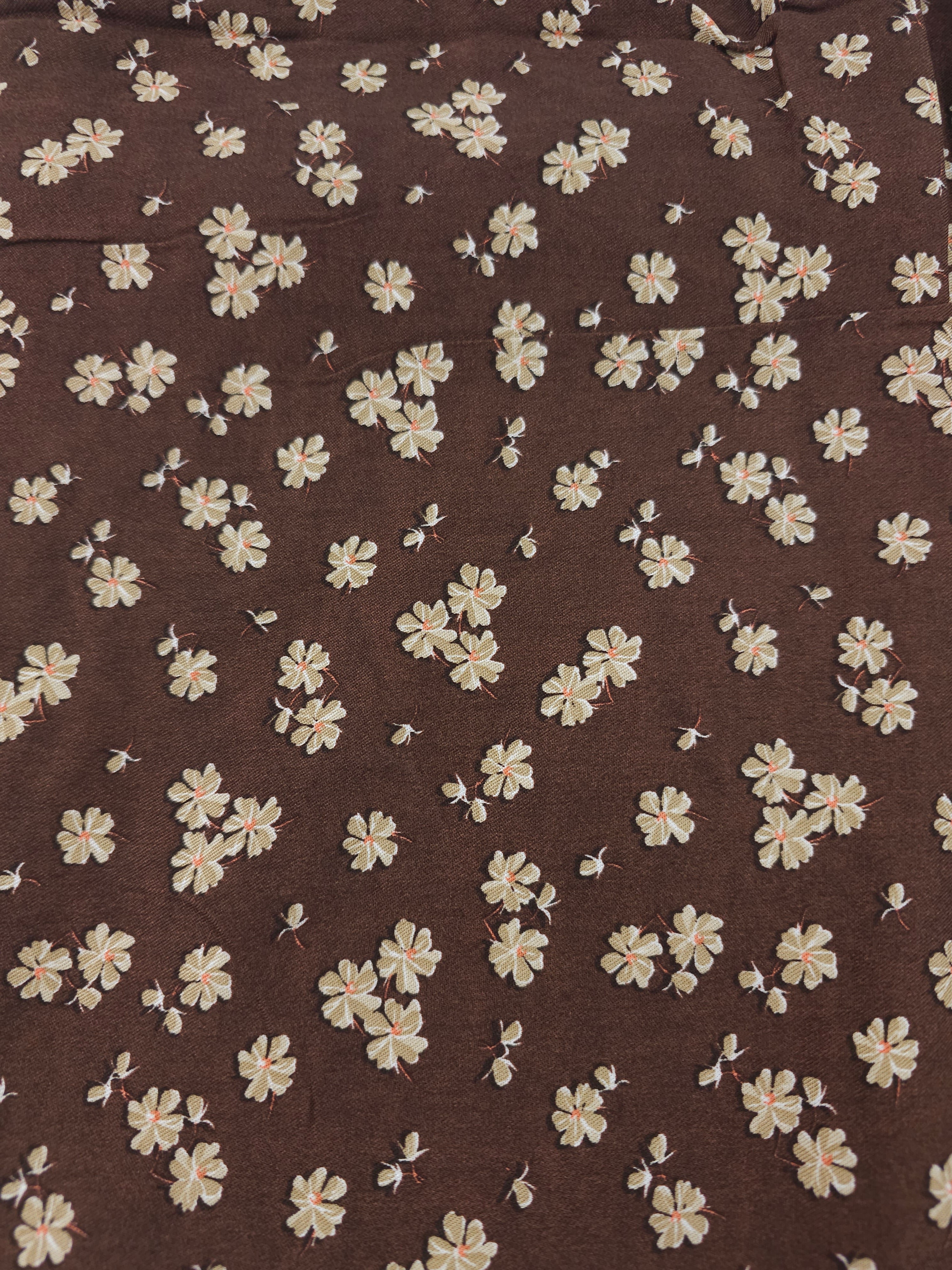 Little brown flower Viscose- 2.2m piece