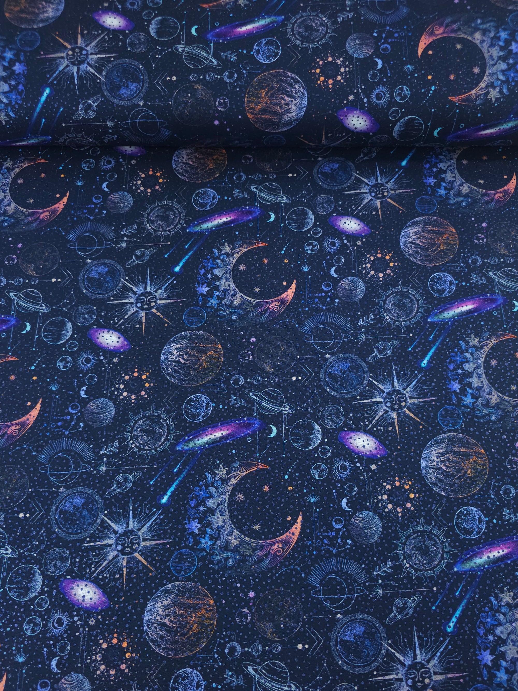 Navy Astronomical Skies 100% Cotton
