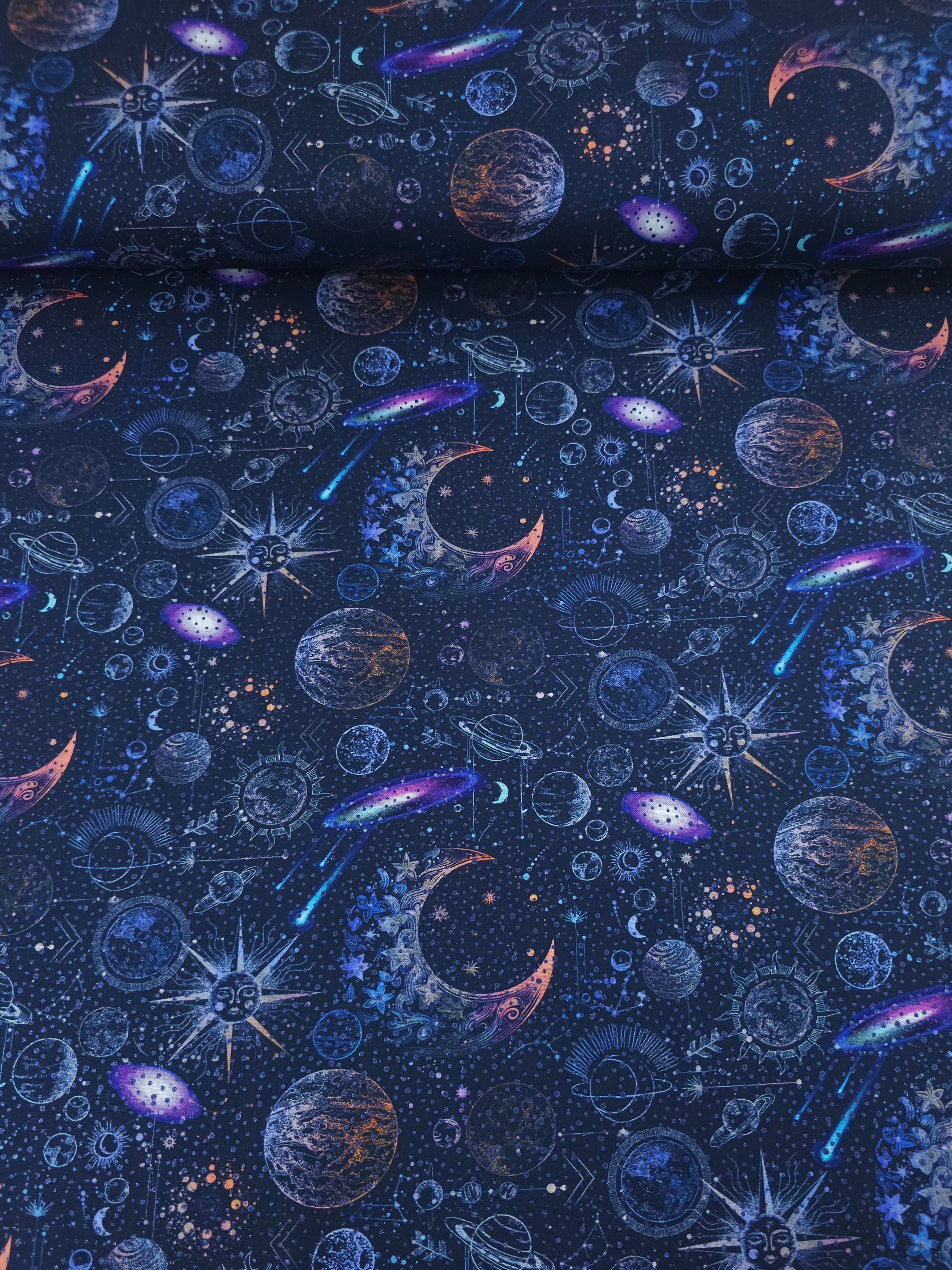 Navy Celestial Skies 100% Cotton
