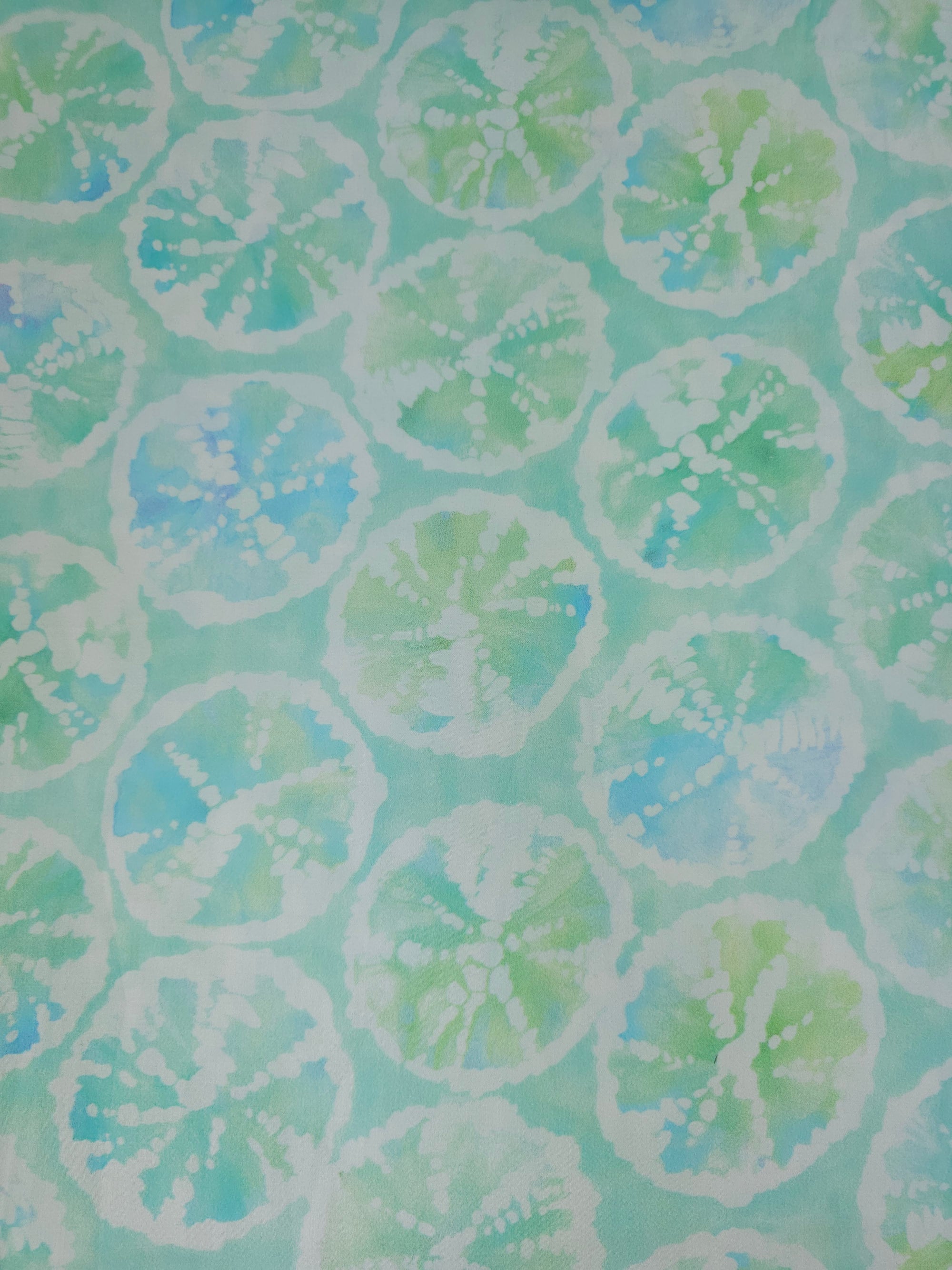 Citrus Blue/Green Shell Cotton Sateen - Robert Kaufman
