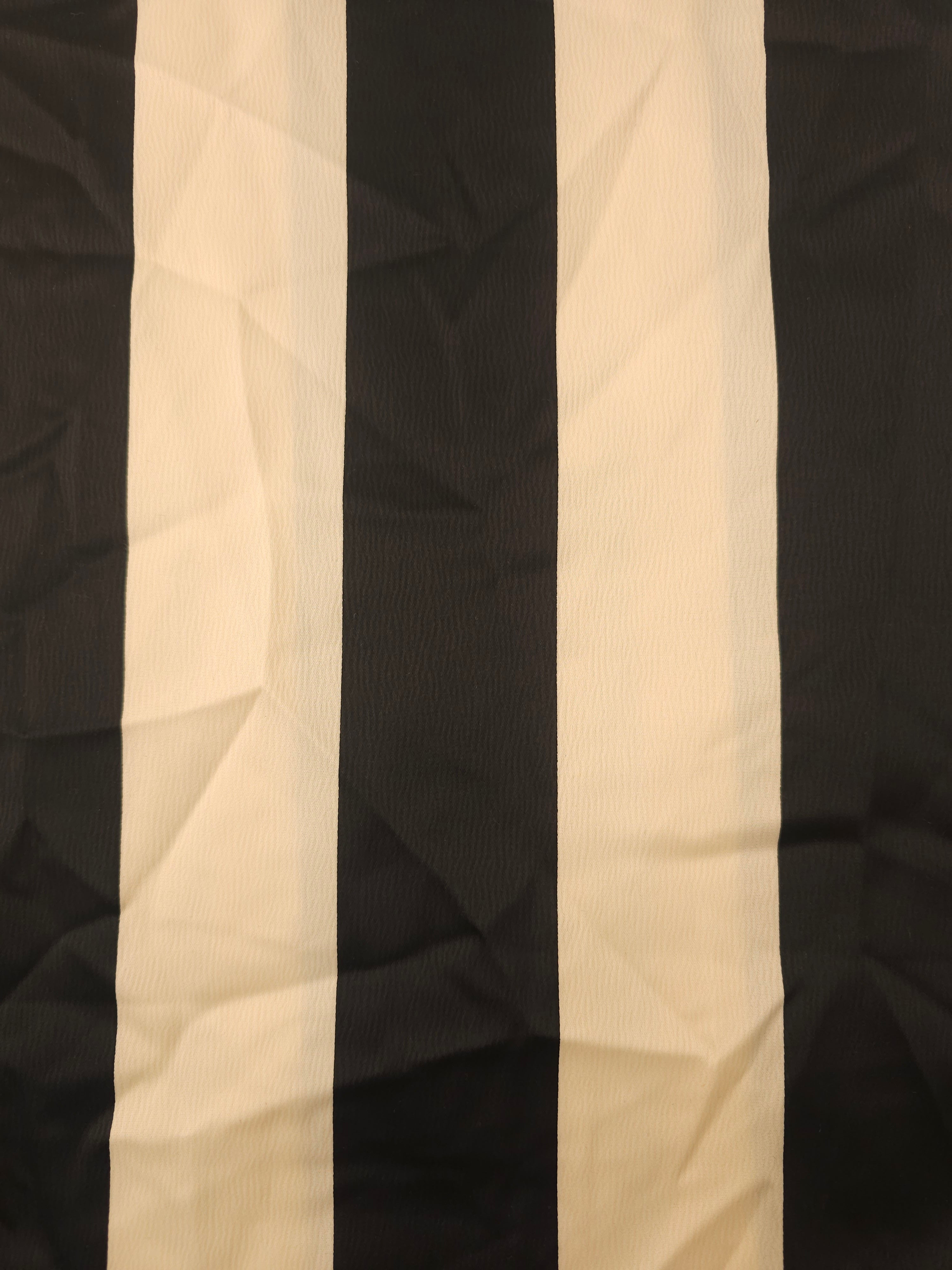 Black cream stripe Viscose sateen- 2m piece