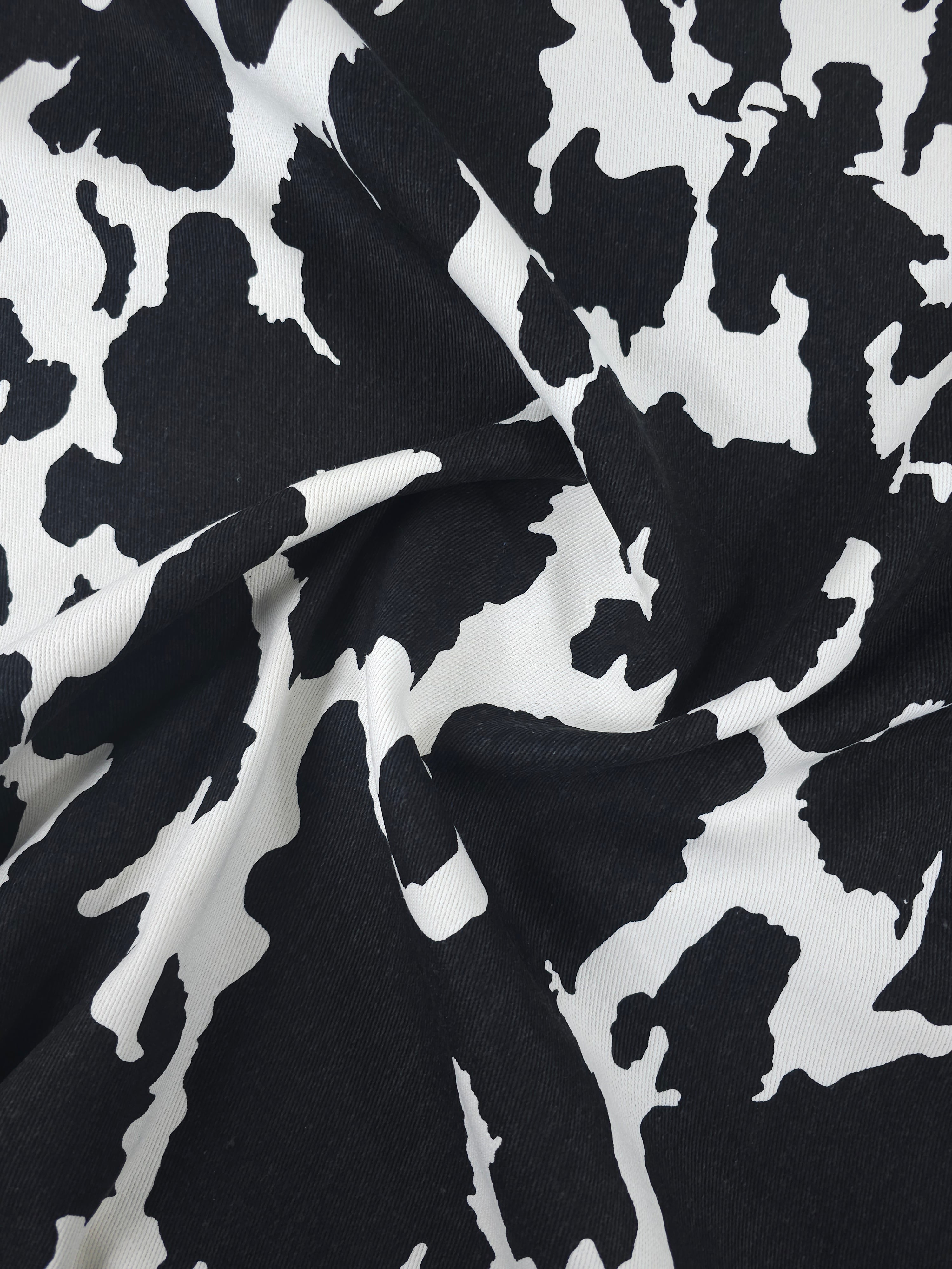 Black/White Cow Denim