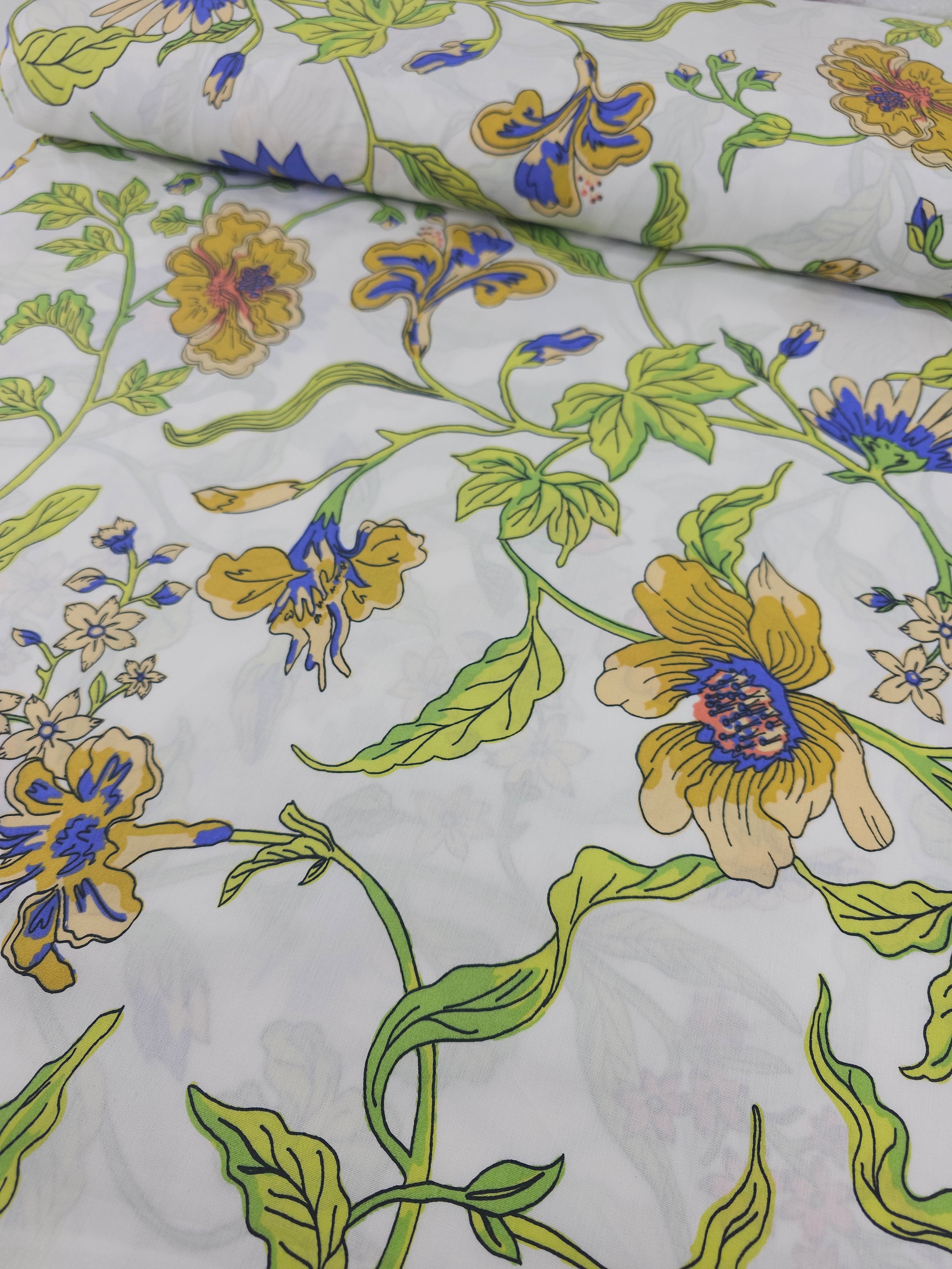 White Floral Vine 100% Cotton 102” - Urban Outfitters *EXTRA WIDE*