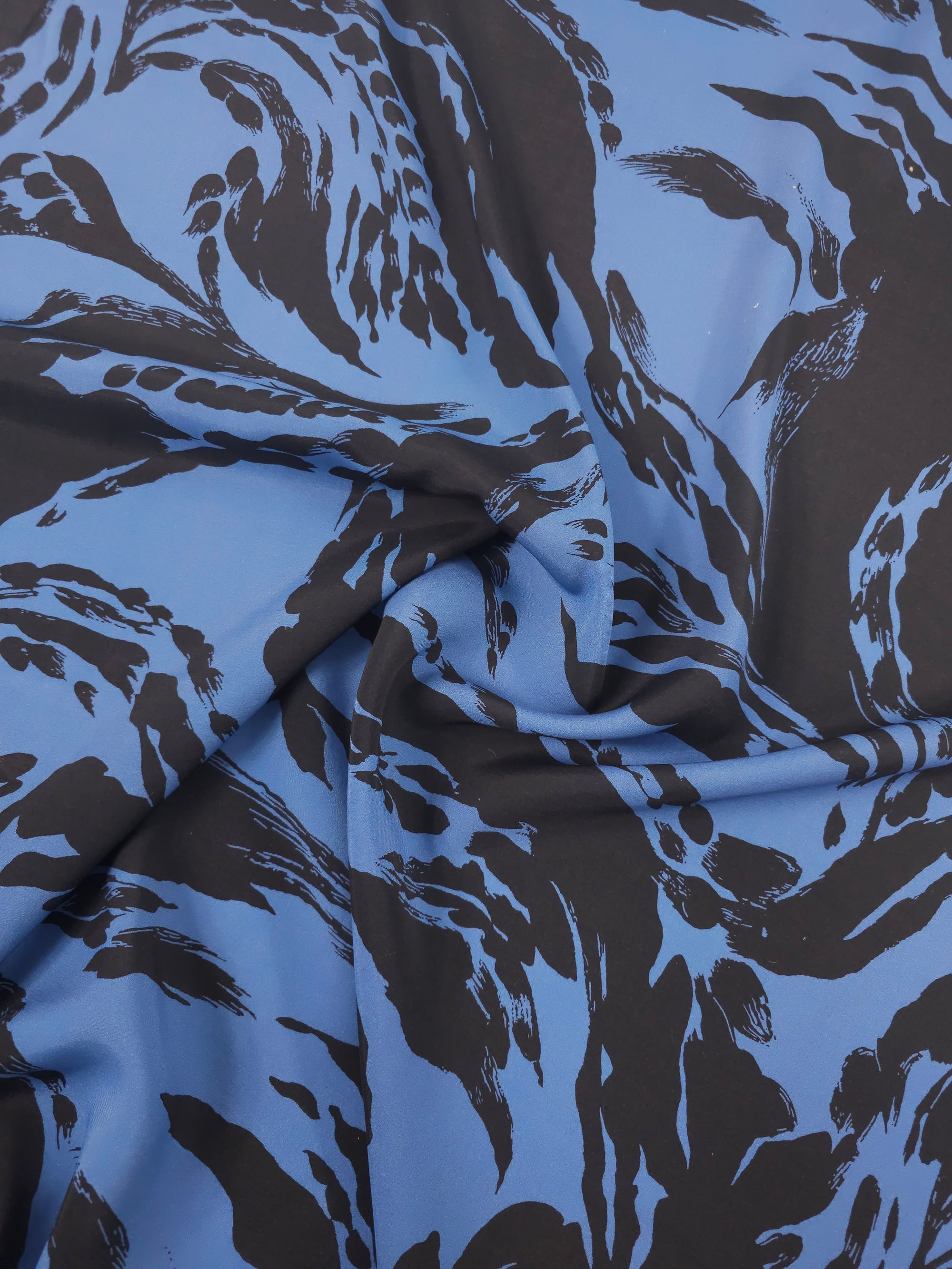 Hale Blue Abstract Wave Splash Viscose